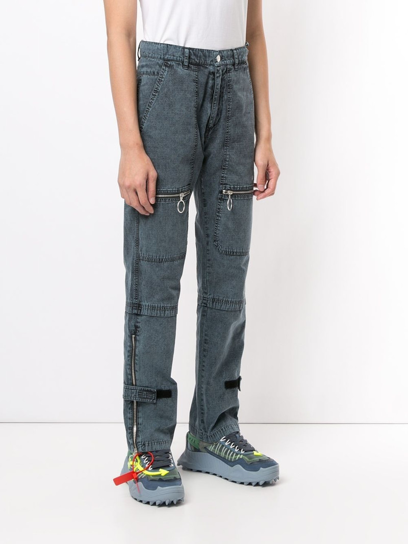 zip-detail straight-leg trousers 3