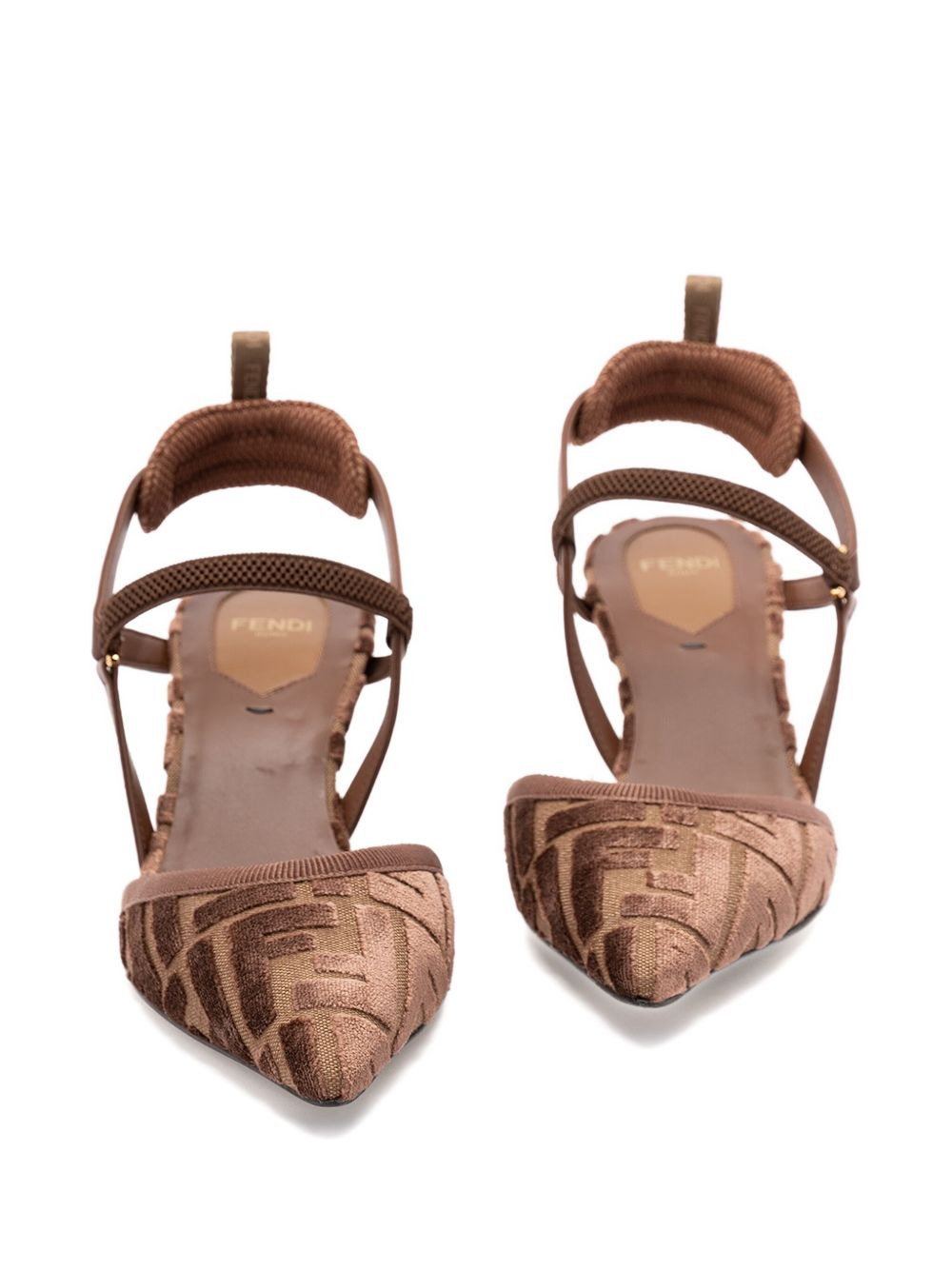 55mm monogram-patterned slingback pumps - 3