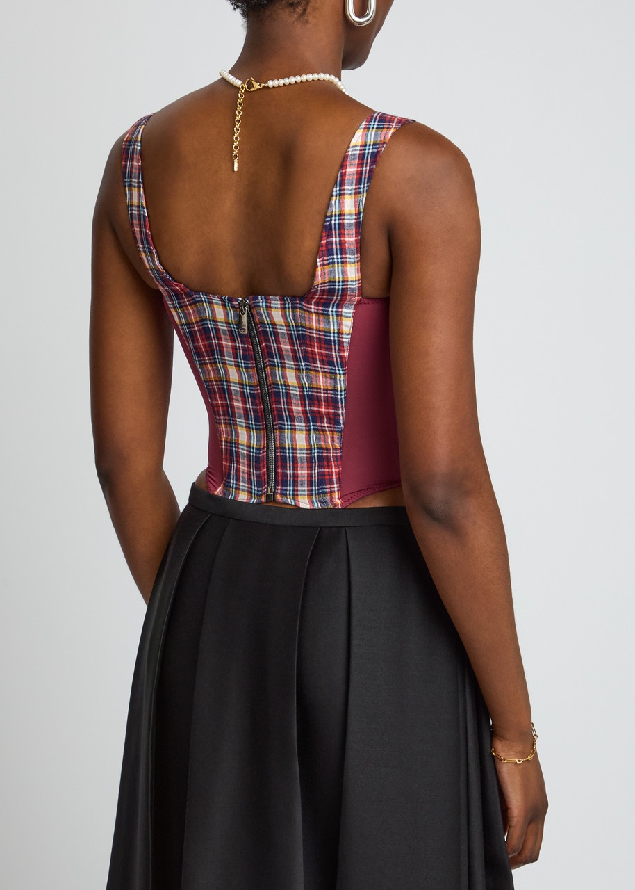 Vivienne Westwood Puppy Checked Linen-blend Corset - 3