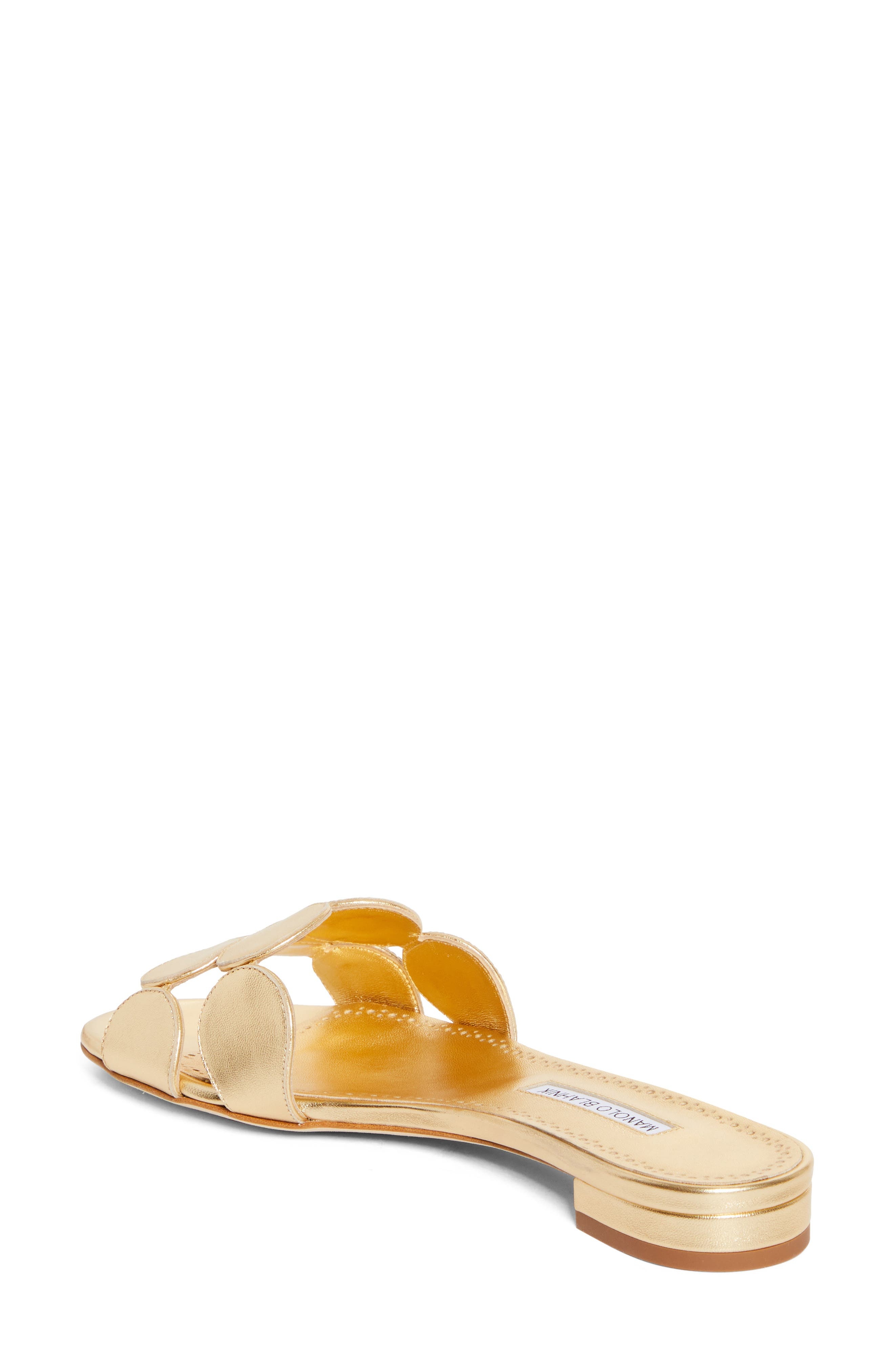 Manolo Blahnik Haribal Slide Sandal in Metallic Gold at Nordstrom - 2