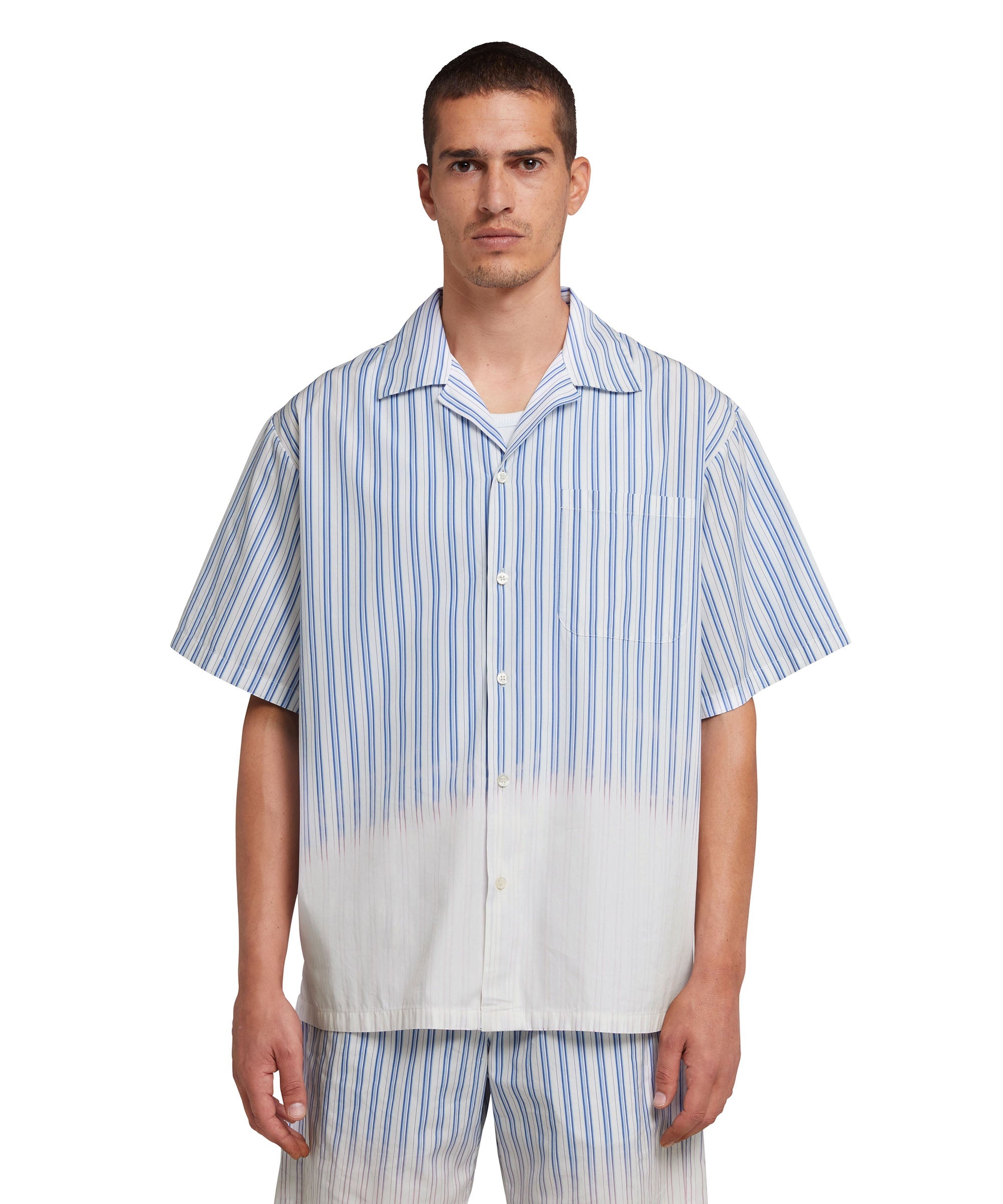 Poplin bowling shirt with faded treatment - 2