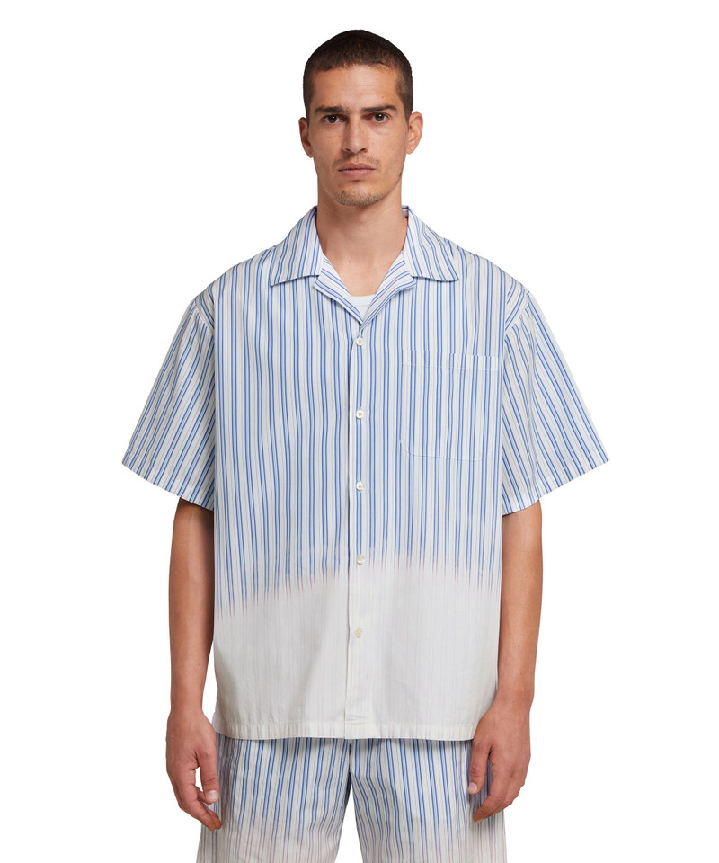 MSGM Poplin bowling shirt with faded treatment outlook
