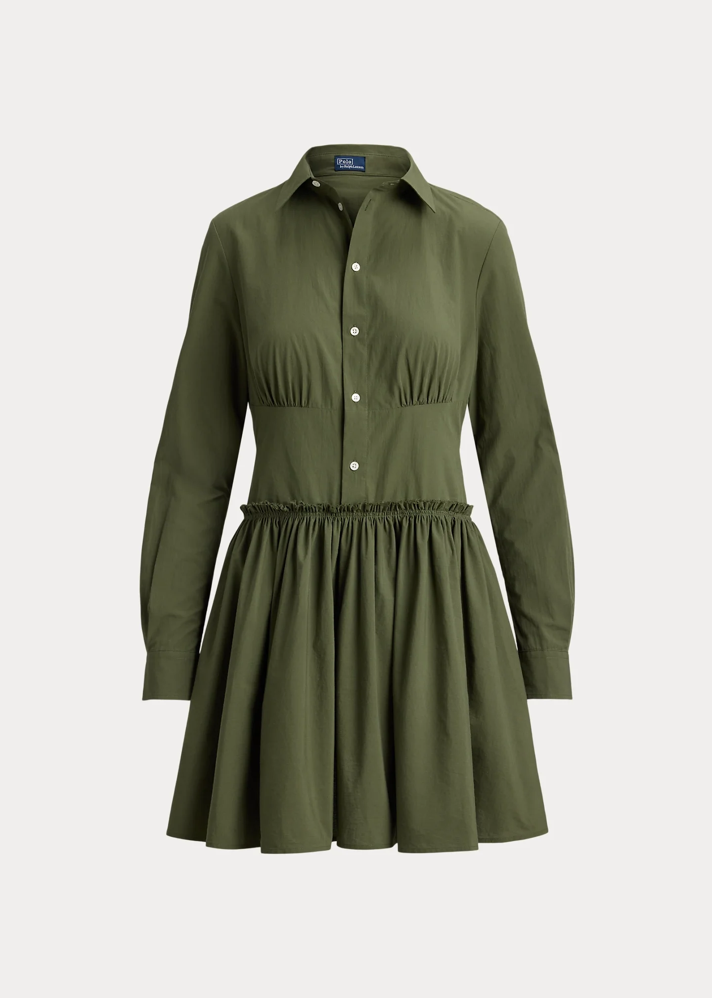 Paneled Cotton Canvas Mini Shirtdress - 1