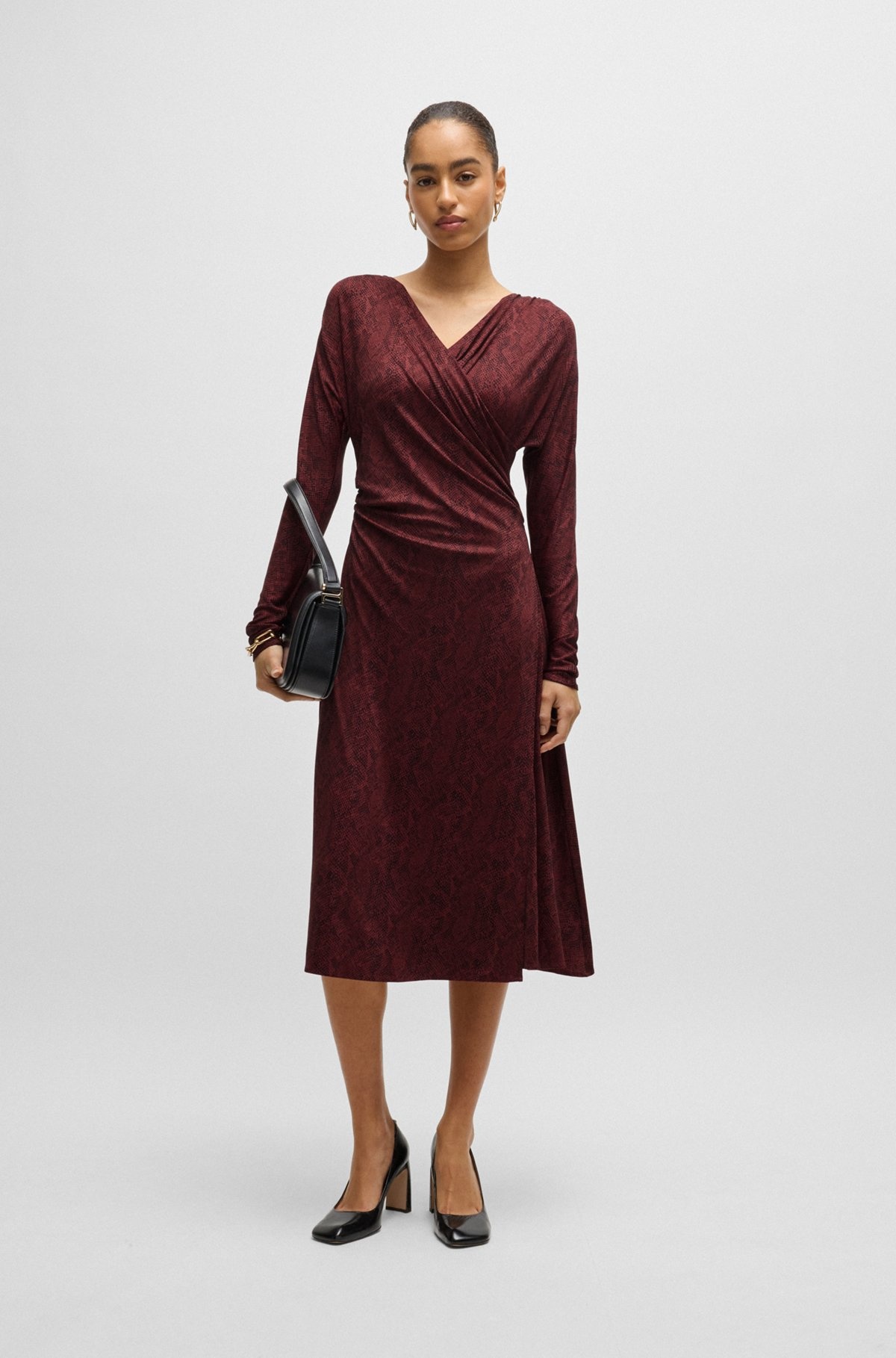 WRAP-FRONT DRESS IN KNITTED JERSEY - 3