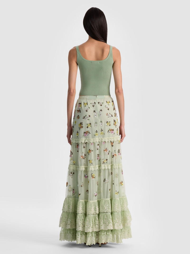 Alice + Olivia ALLEGRA EMBELLISHED MAXI SKIRT outlook