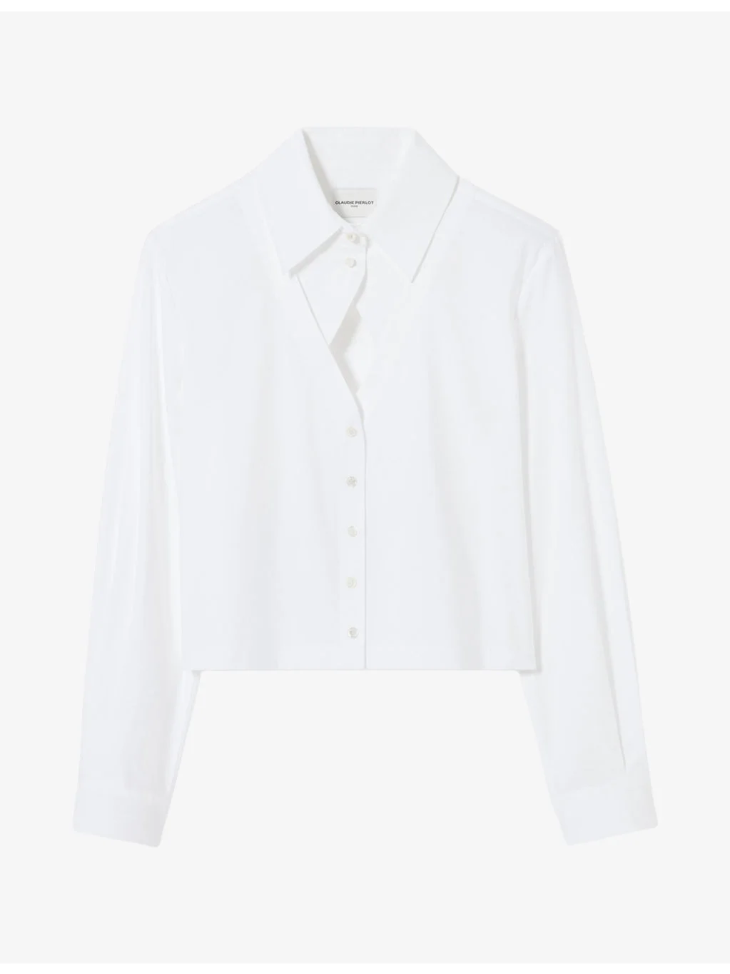 Long-Sleeved Cut-Out Cotton-Poplin Shirt - 1