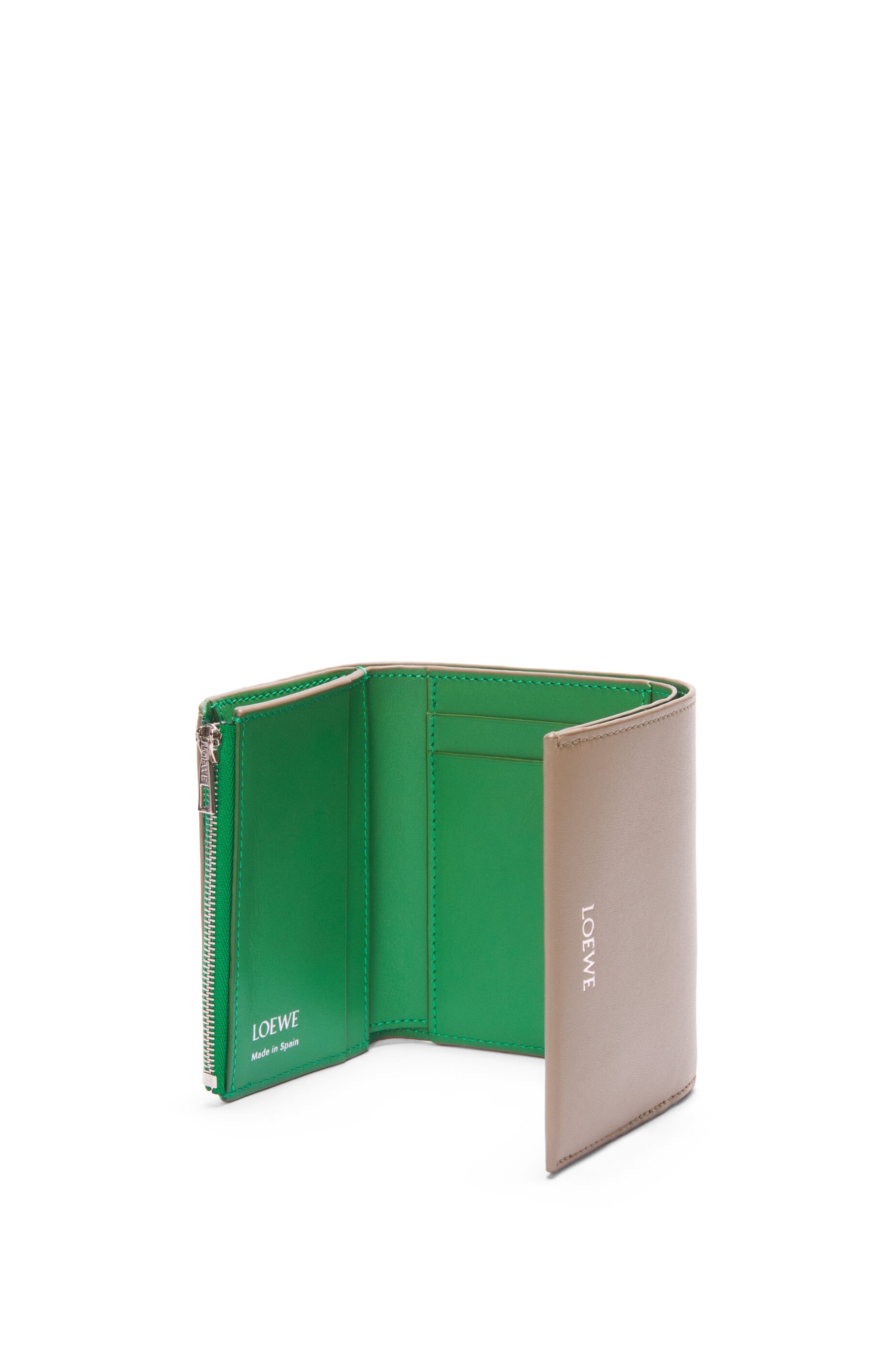Trifold zip wallet in shiny nappa calfskin - 3