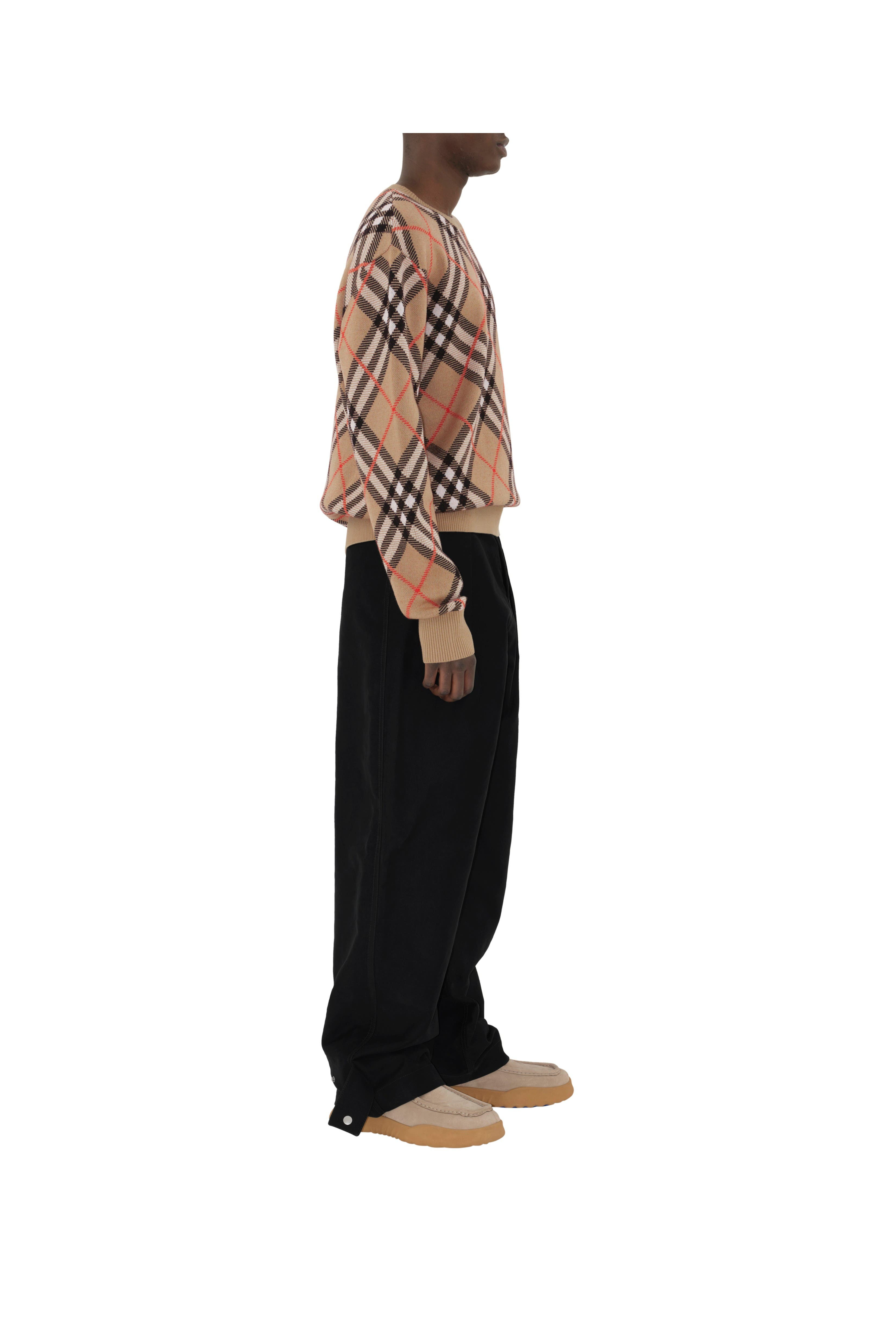 burberry Check Wool Mohair Blend Sweater in Sand at Nordstrom - 3