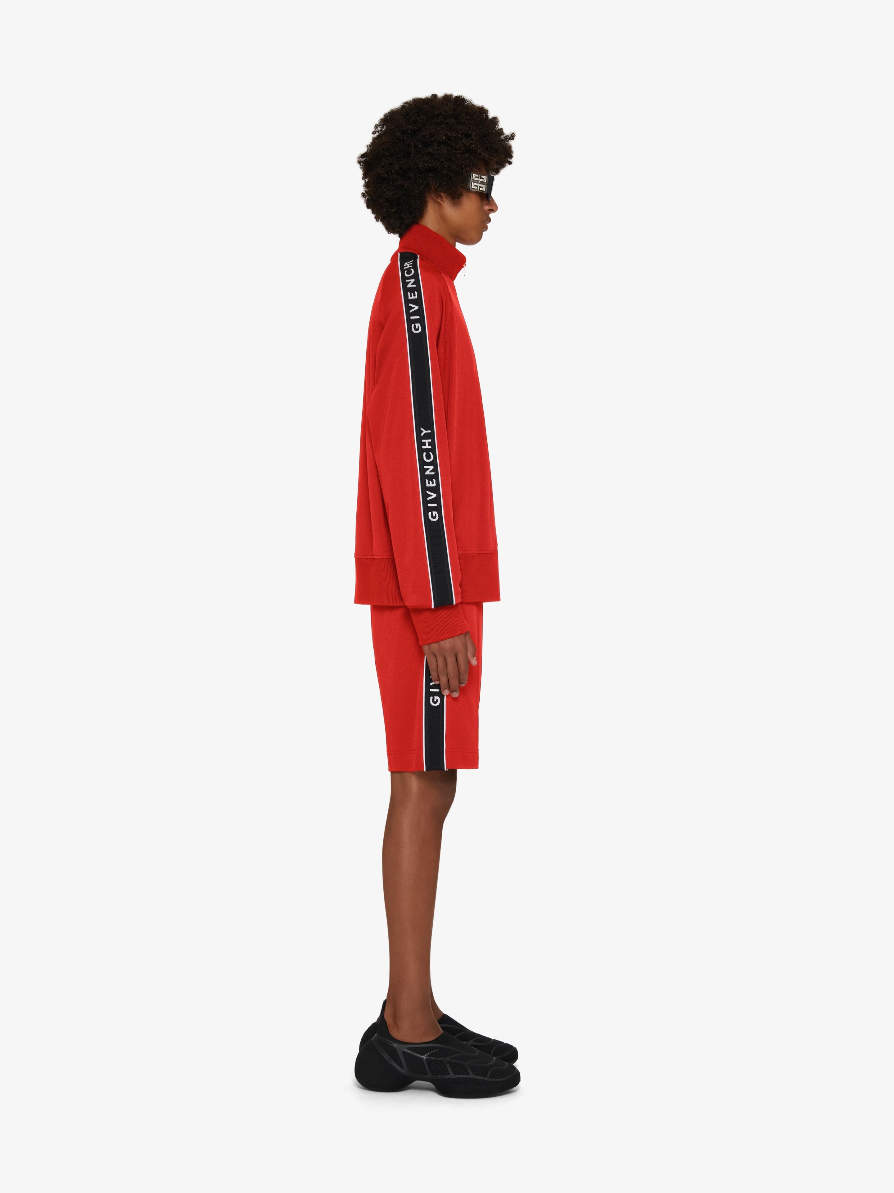 BERMUDA SHORTS IN JERSEY WITH GIVENCHY BANDS - 3