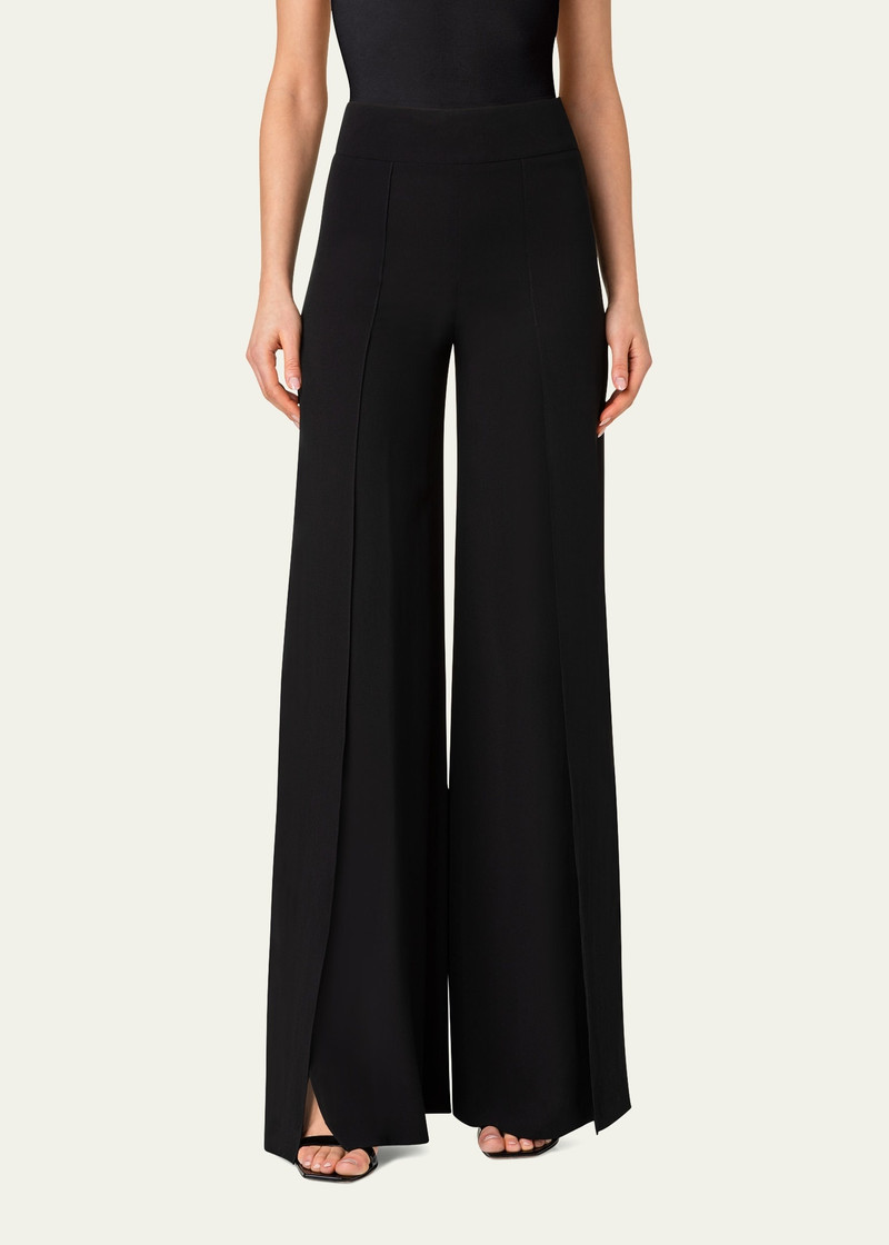 AKRIS Felia Double Layer Wide-Leg Silk Pants outlook