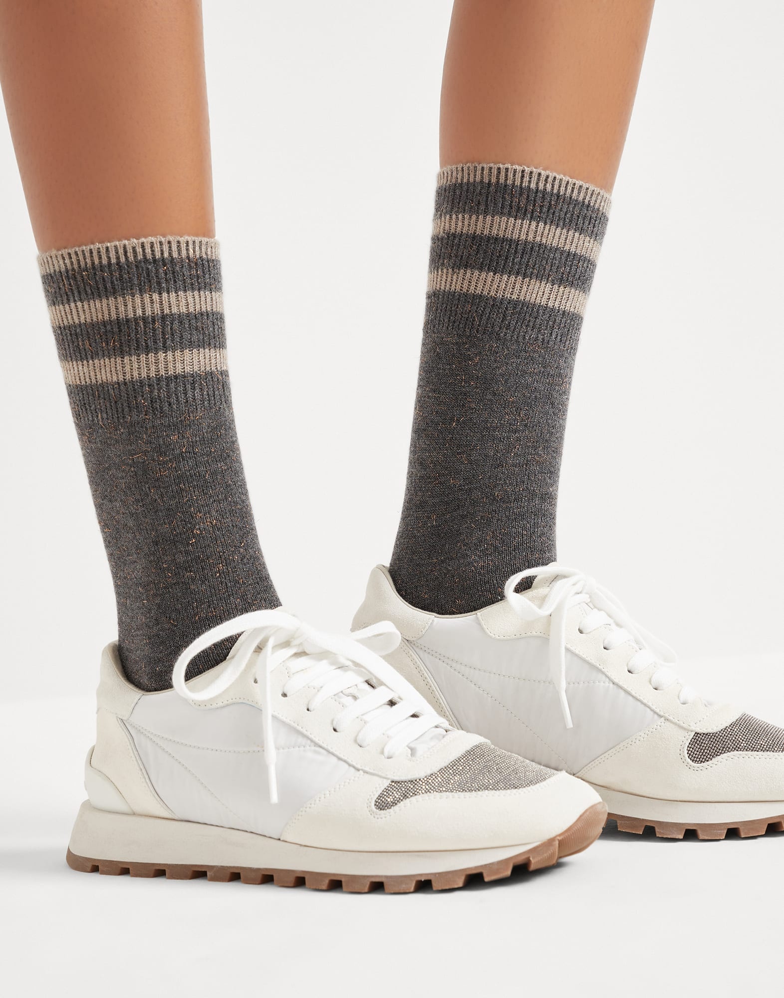 Sparkling cashmere knit socks - 3