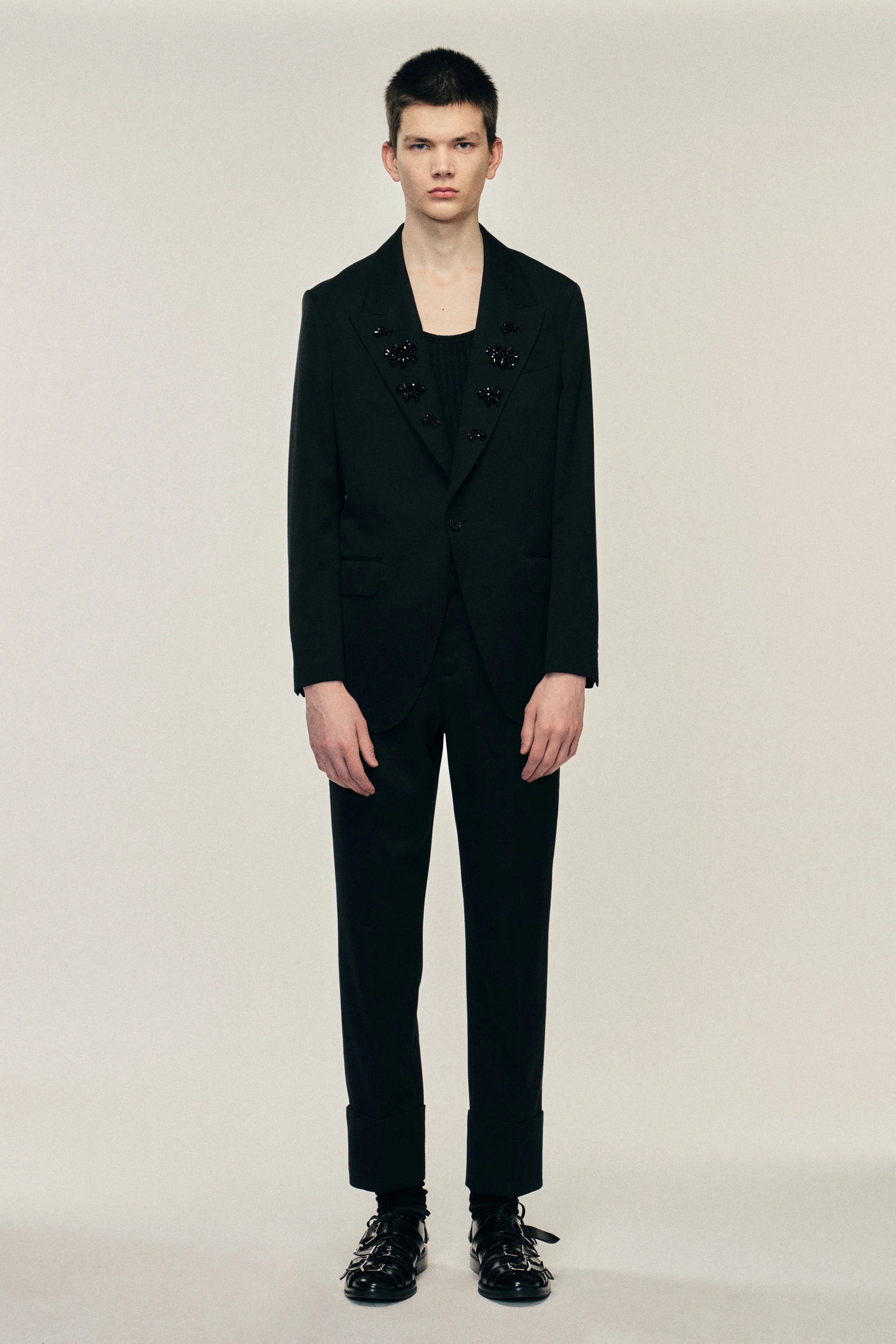 Embellished Relaxed Wide Peak Jacket - 1