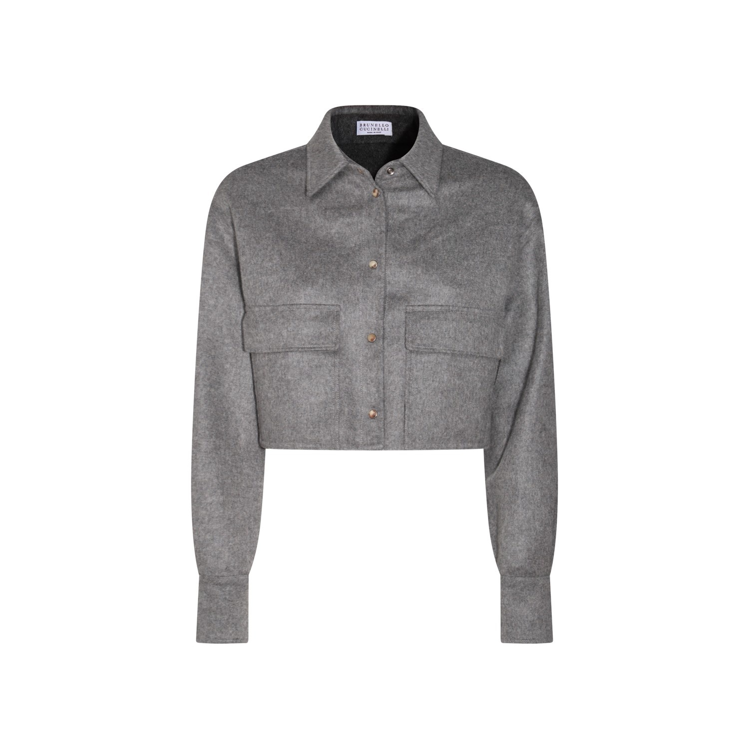 LIGHT GREY WOOL SHIRT - 1