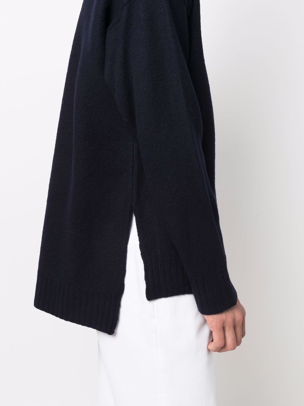 step-hem knitted crew-neck jumper - 5