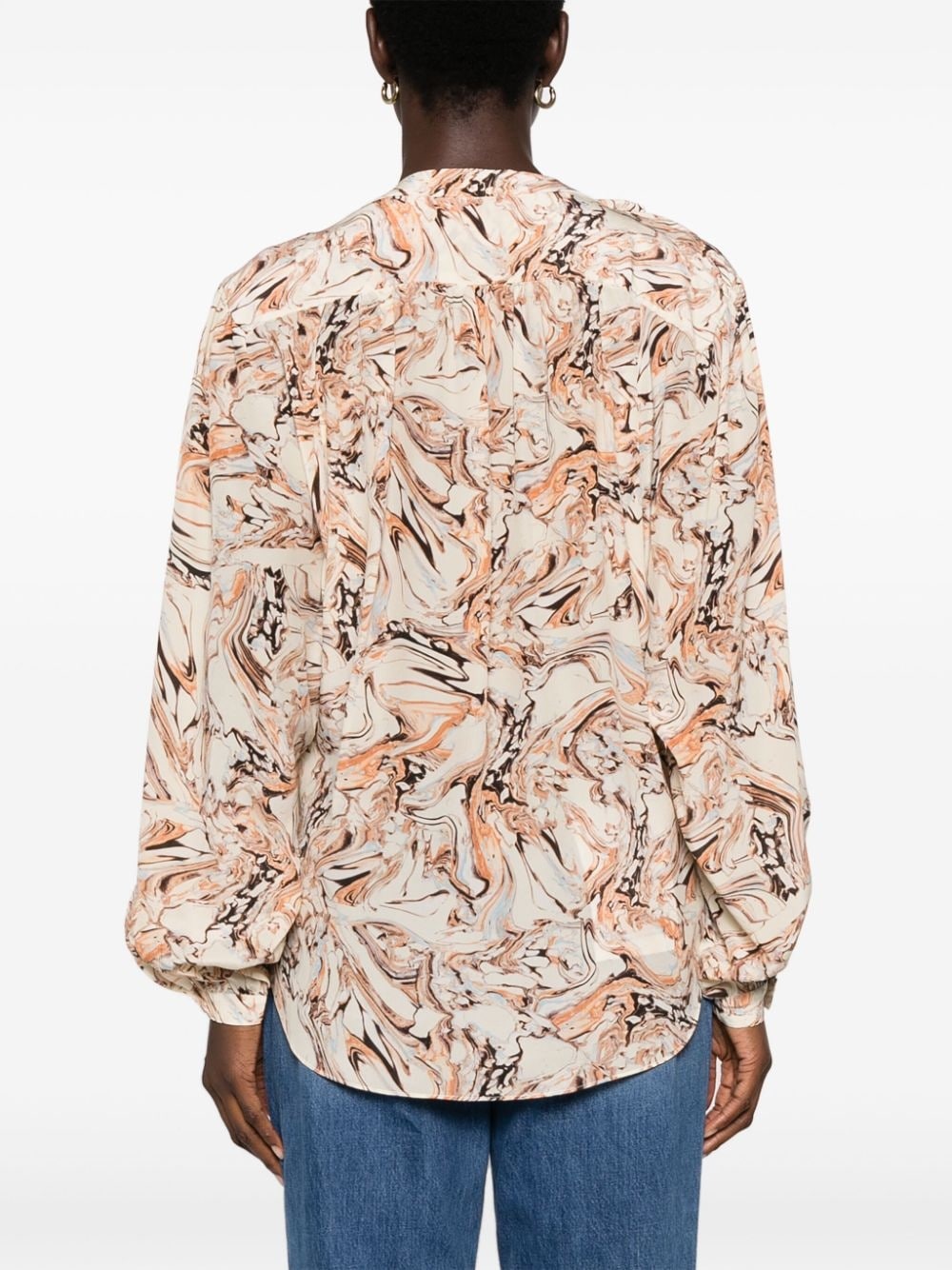 Tiphaine marble-print silk blouse - 4