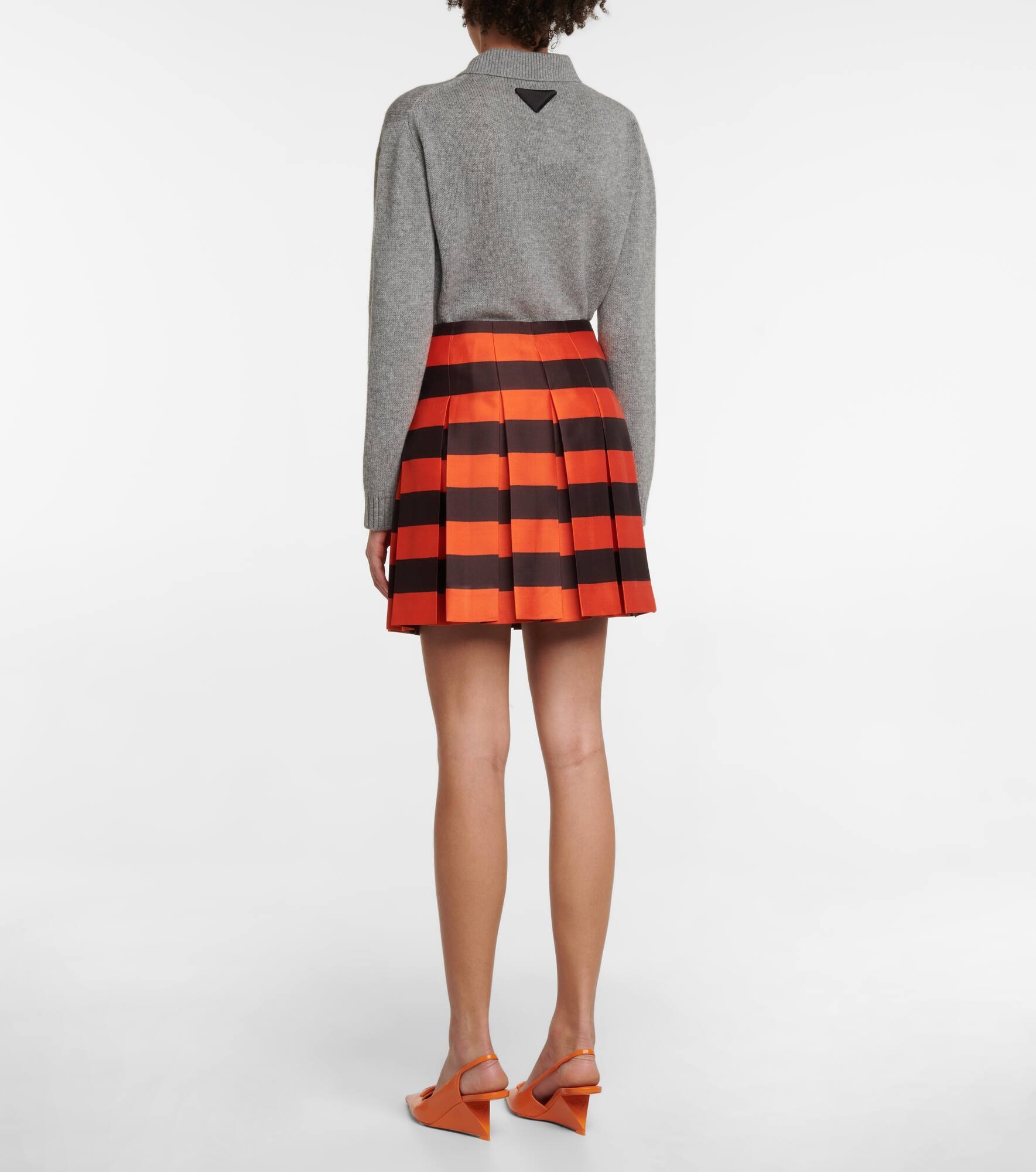 Striped silk-blend miniskirt - 3