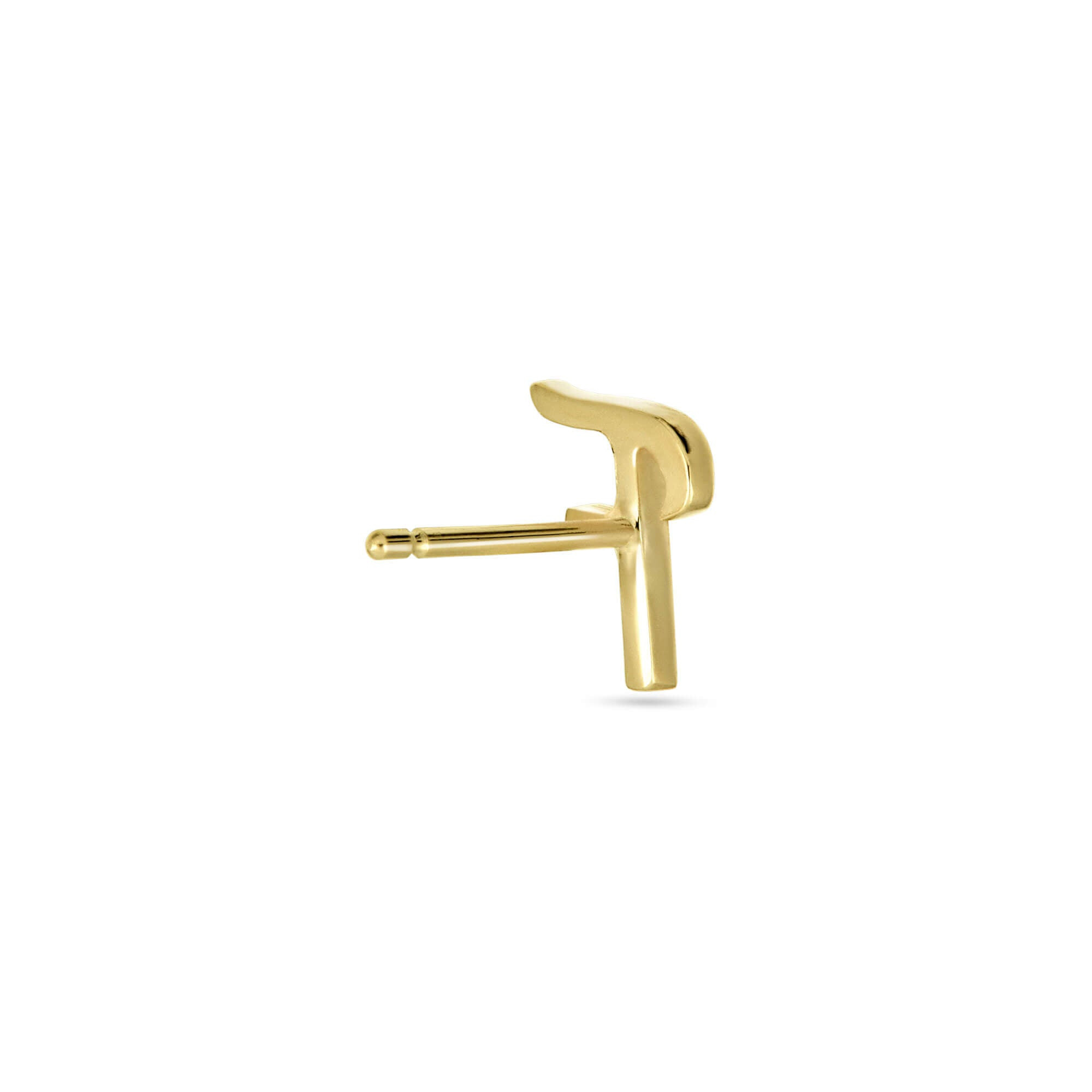 Gold Cursive Initial Stud - 4