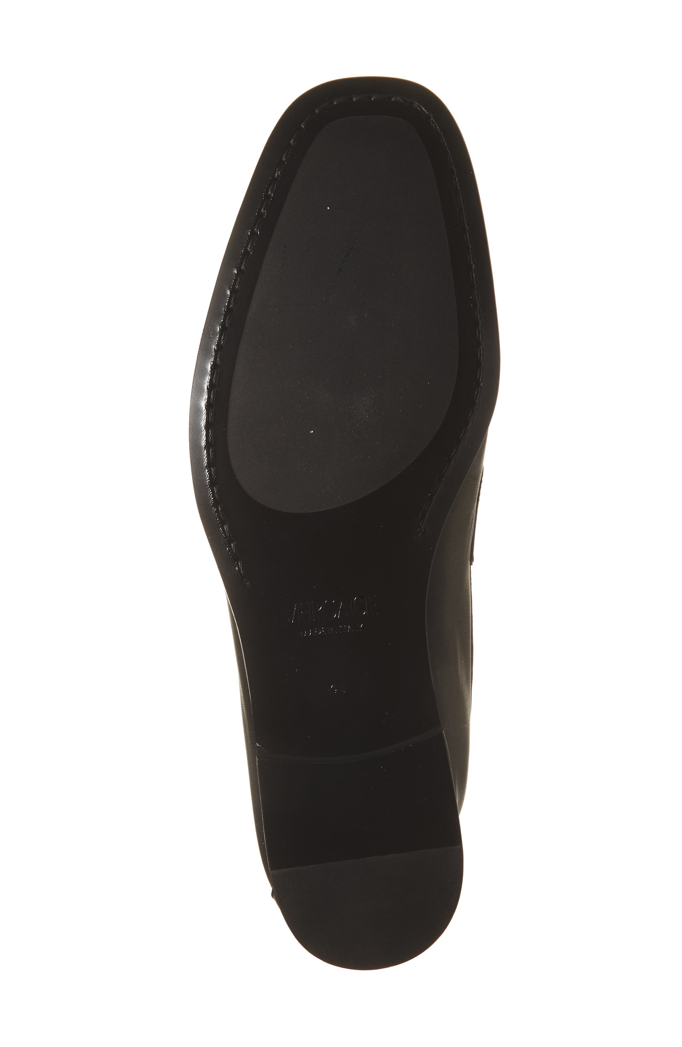 Versace Medusa Chain Leather Loafer in Black-Versace Gold at Nordstrom - 6