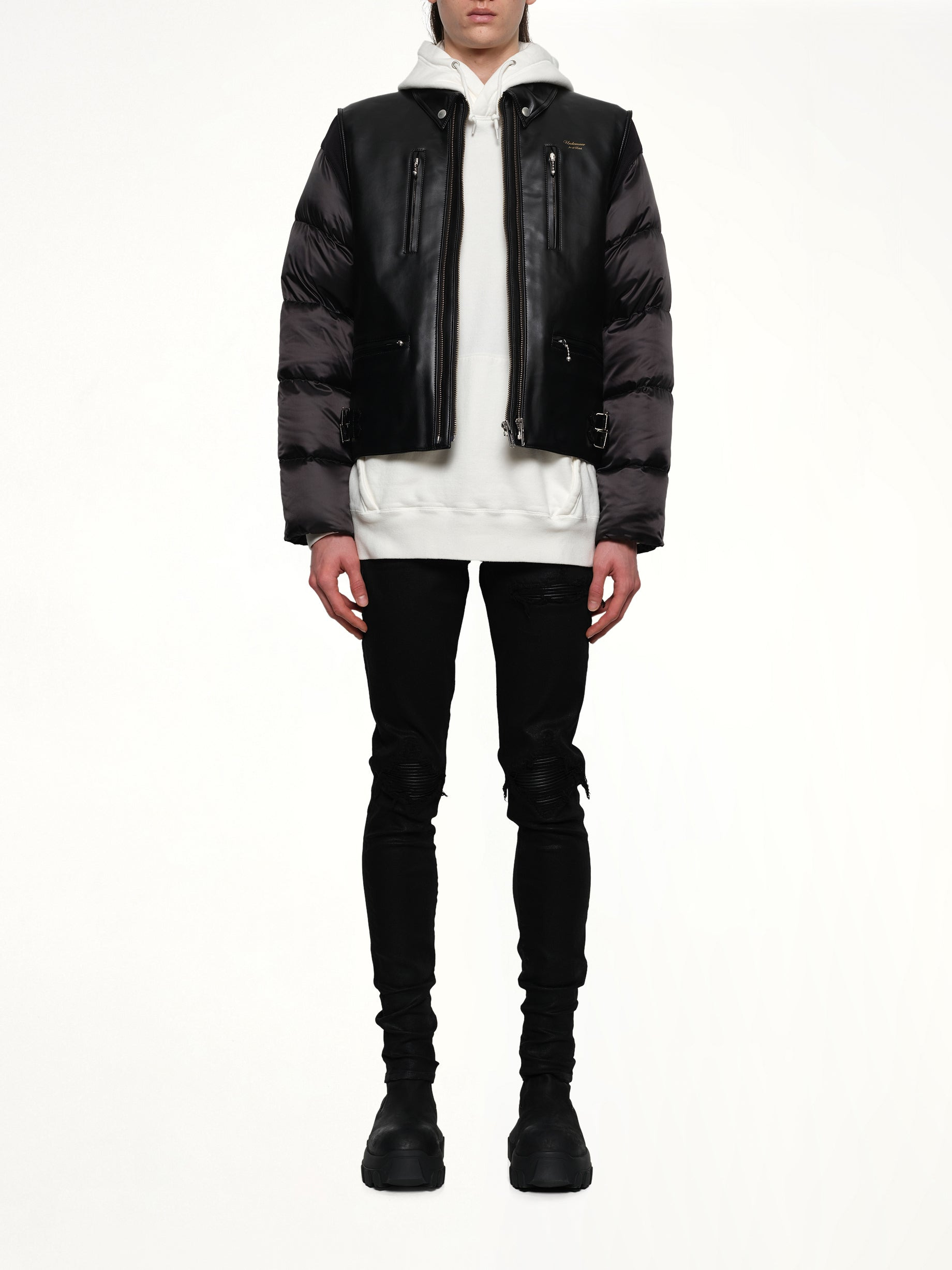 Vegan Leather Blouson in Black - 7