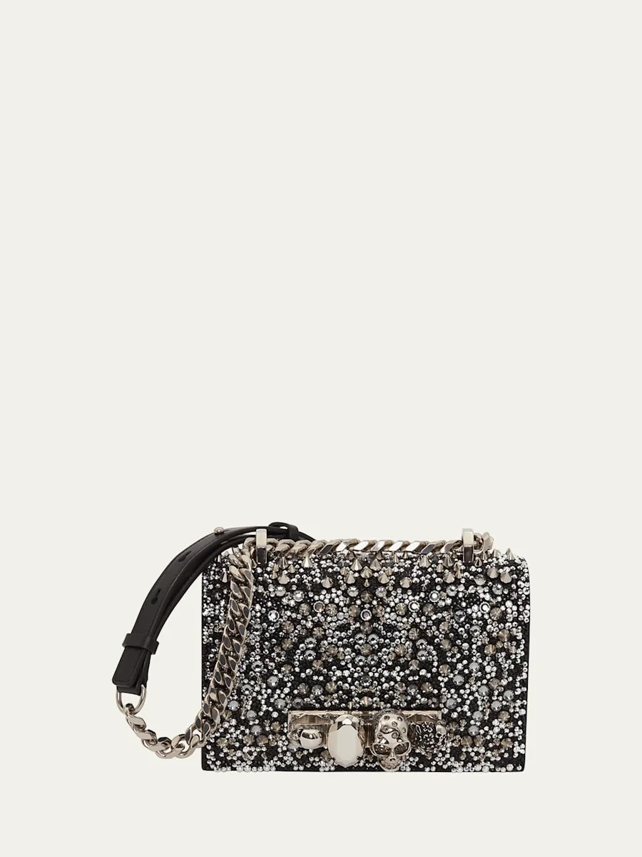 Jeweled Mini Crystal Satchel Bag - 1