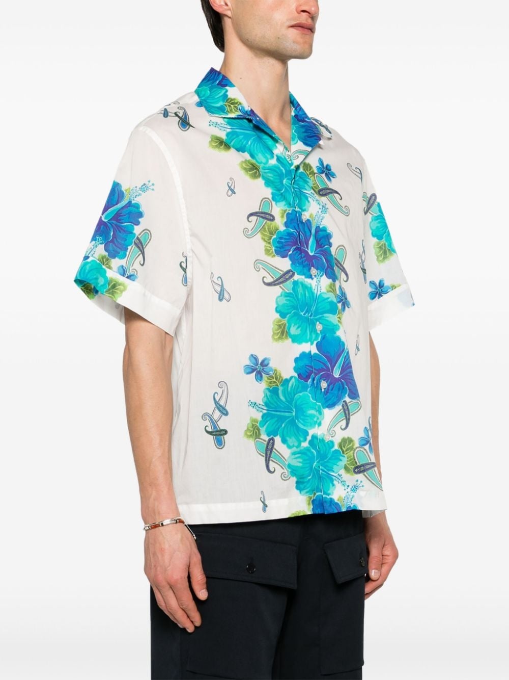 floral-print cotton shirt - 3