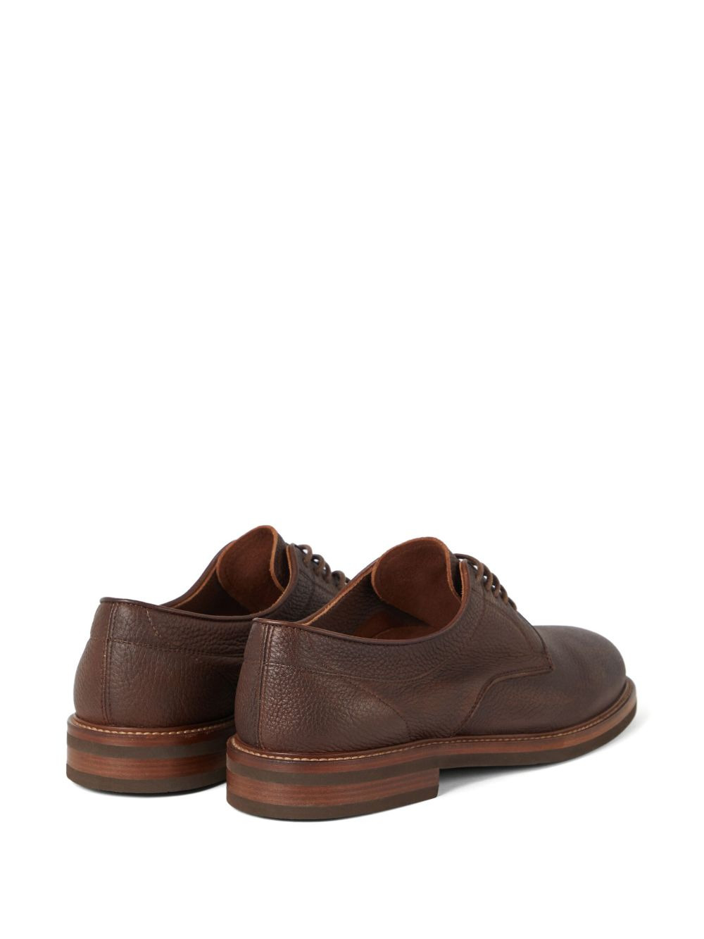 lace-up leather derby shoes - 3