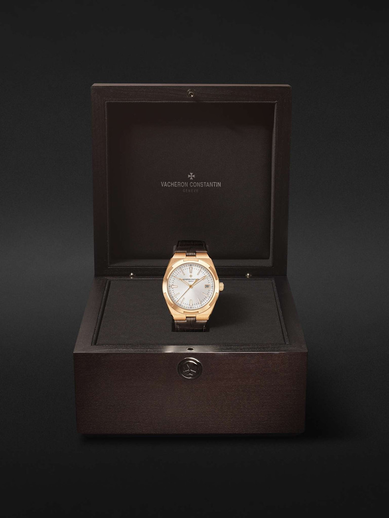해외 자동 41mm 18 Karat 분홍색 금과 가죽 시계, Ref. No. 4500V/000R-B127 8