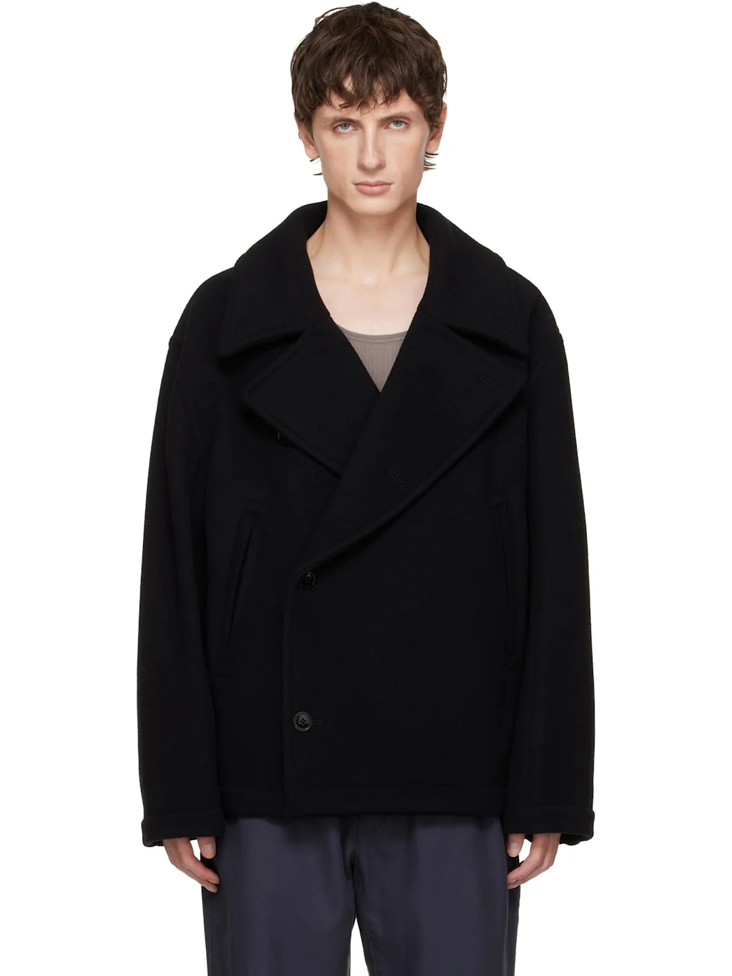 Black Boxy Coat - 1