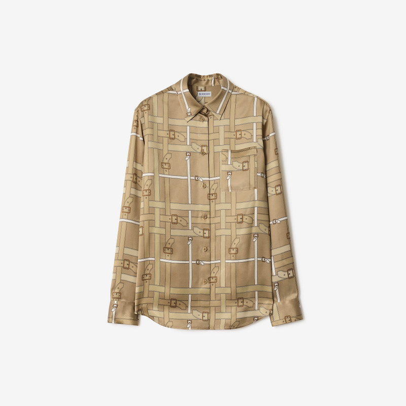 Regular Fit Belt Check Viscose Shirt 1