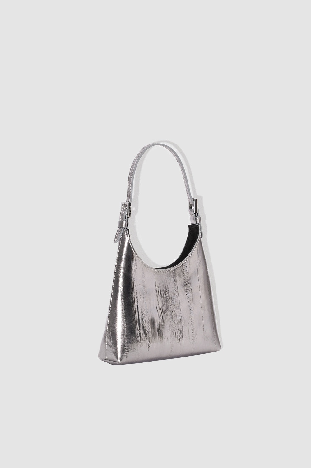 BABY CAMRYN INOX EEL EMBOSSED METALLIC LEATHER TOP-HANDLE BAG - 2