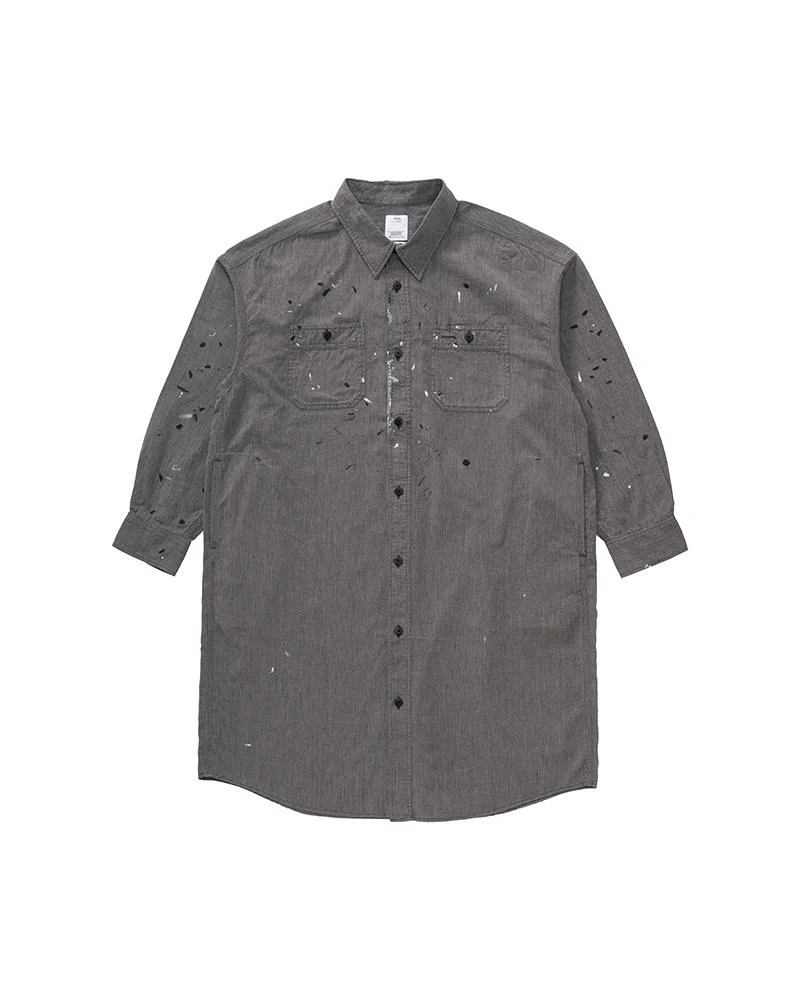 CHAMBRAY DRESS W GREY - 1