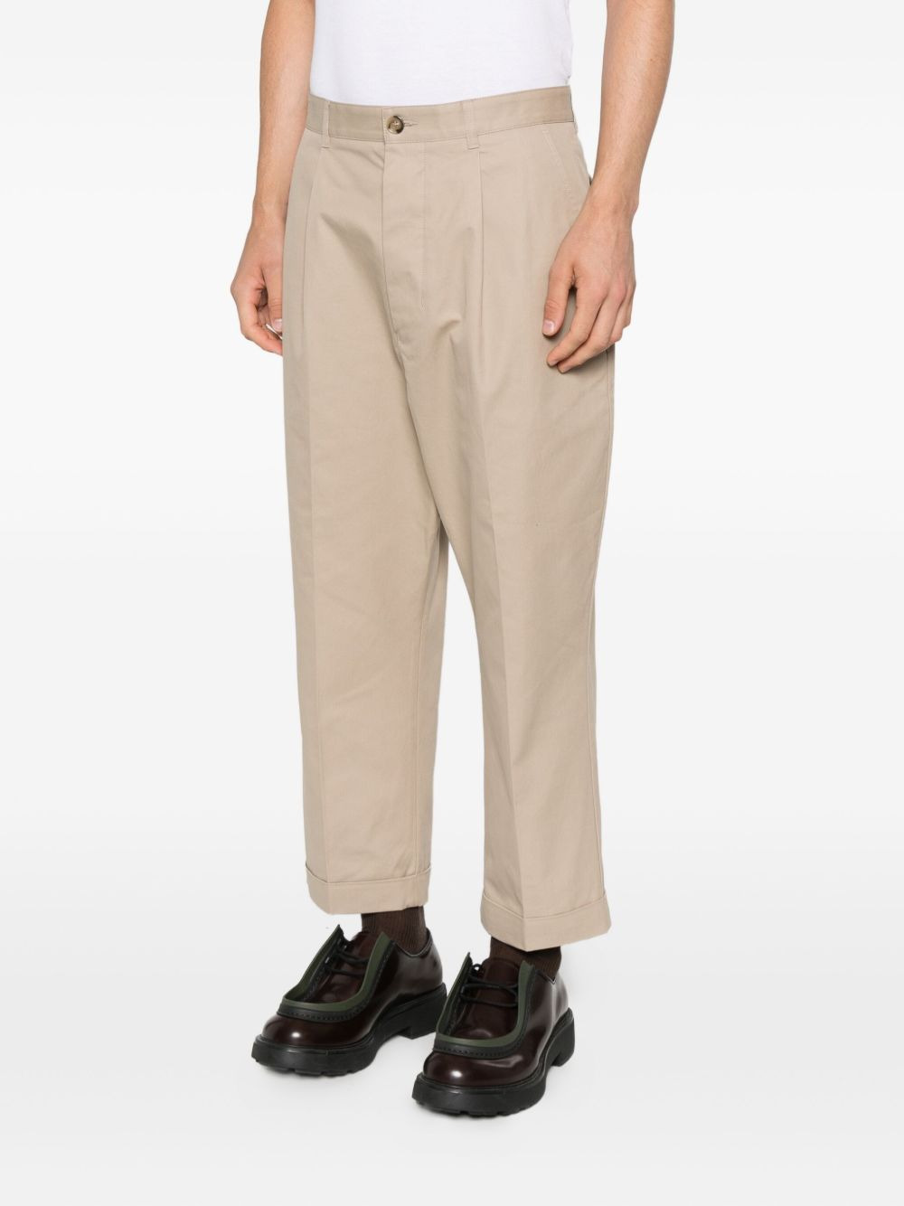 pleated cotton trousers - 3