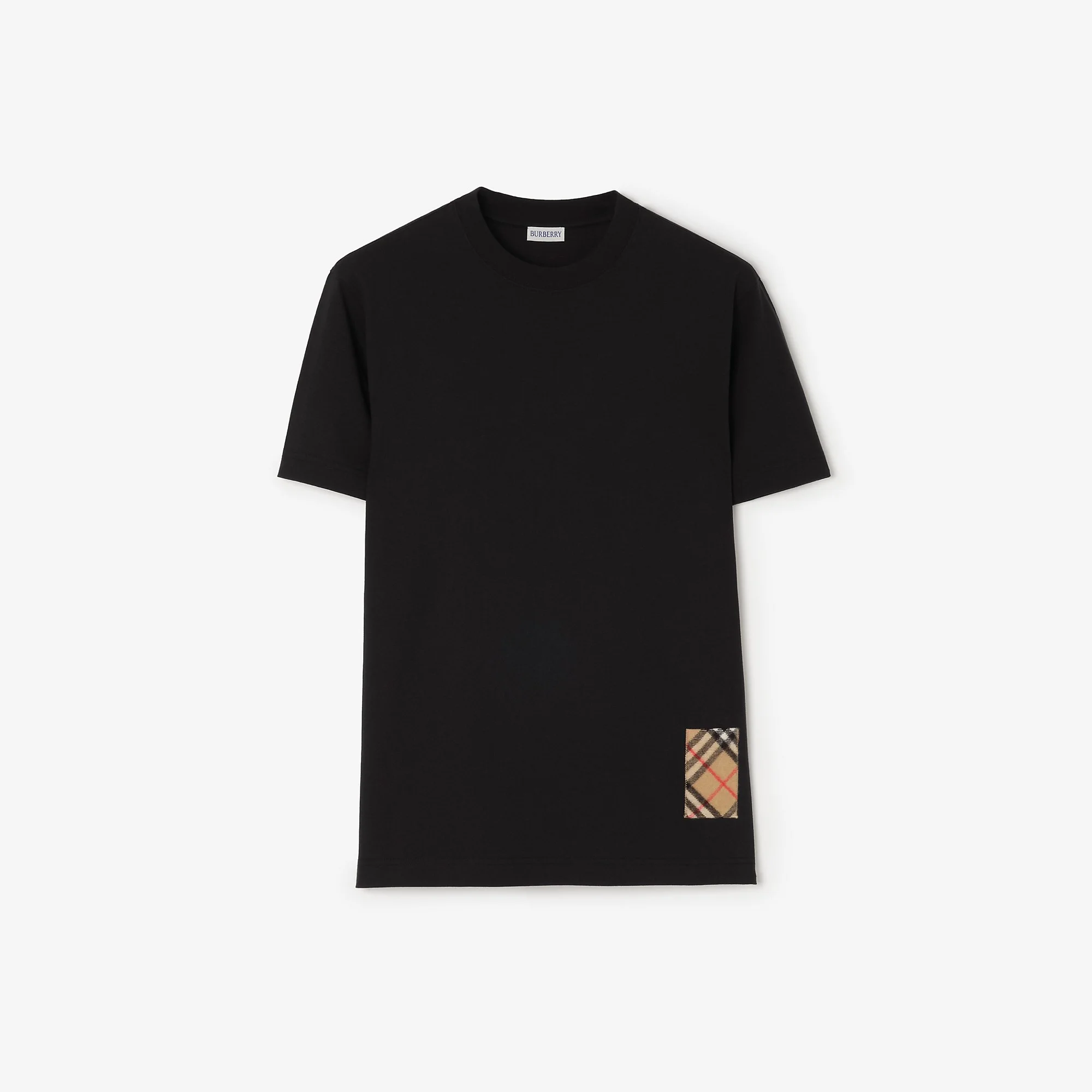 Check Label Cotton T-shirt - 1