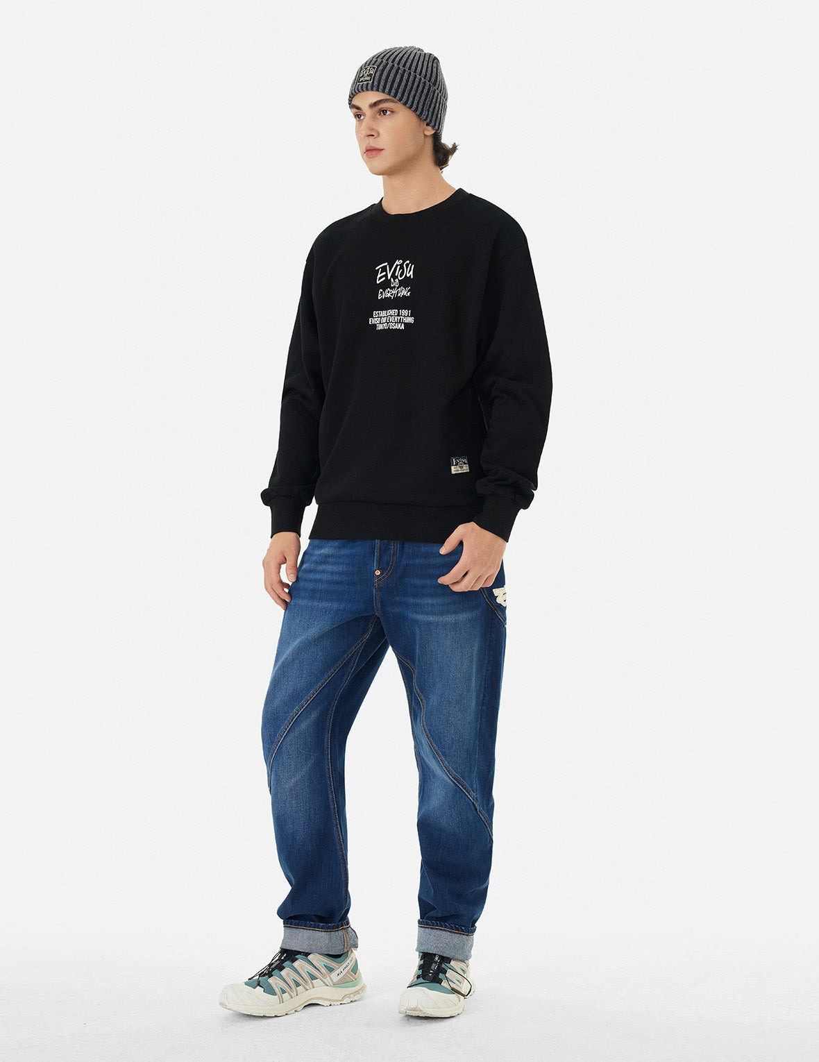 SLOGAN AND PHOTO PRINT RELAX FIT SWEATSHIRT - 4