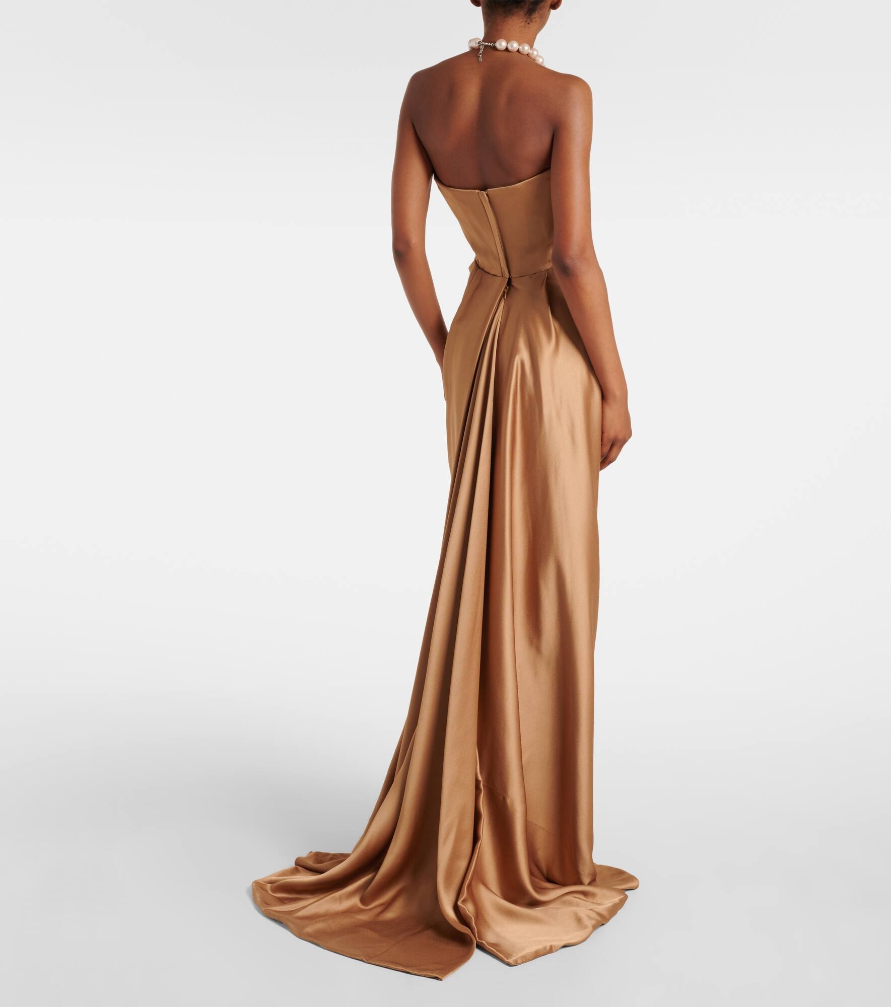Galaxyno strapless satin corset gown - 3