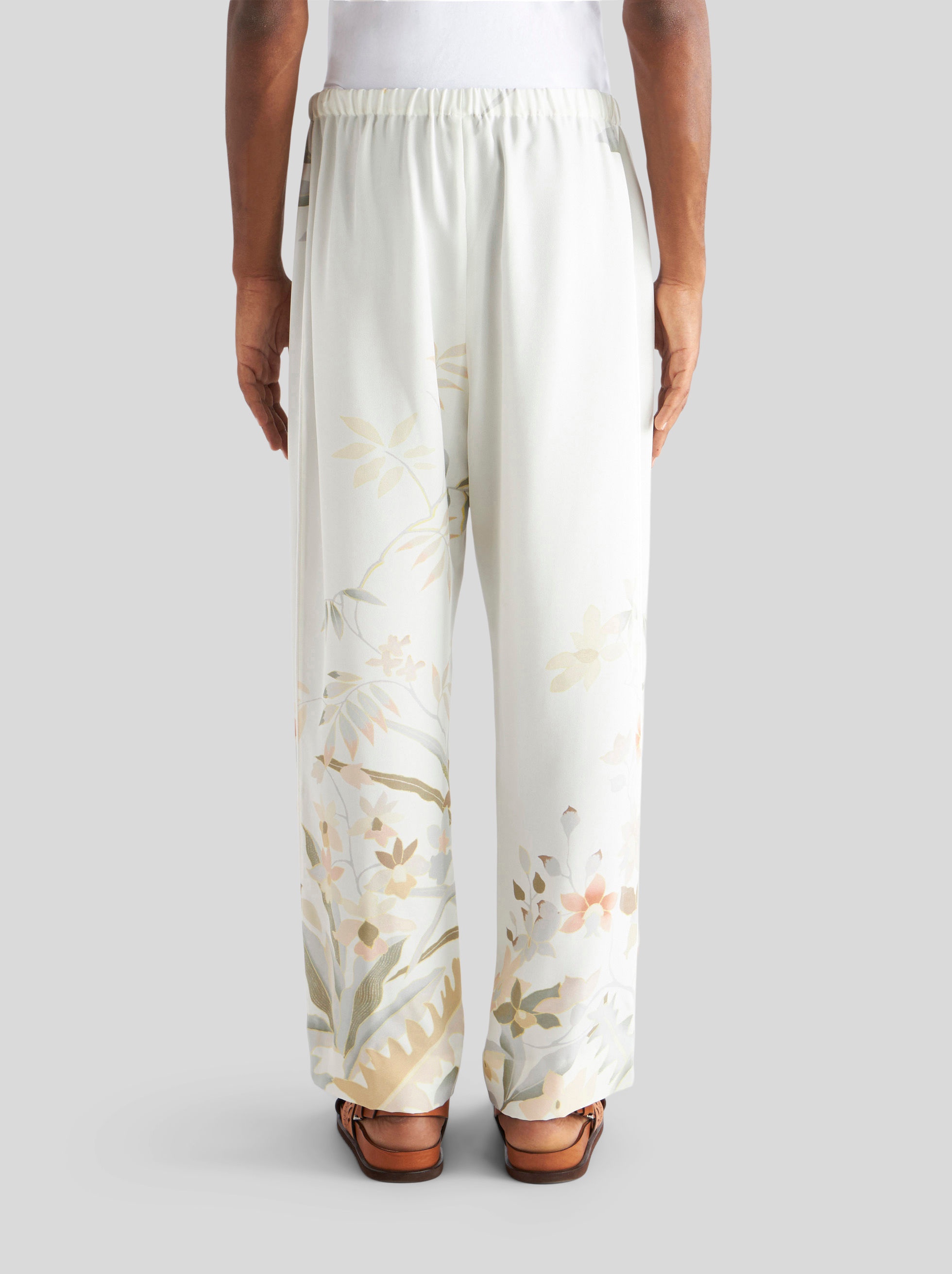 TROUSERS WITH LEAFY FLORAL PRINT - 4