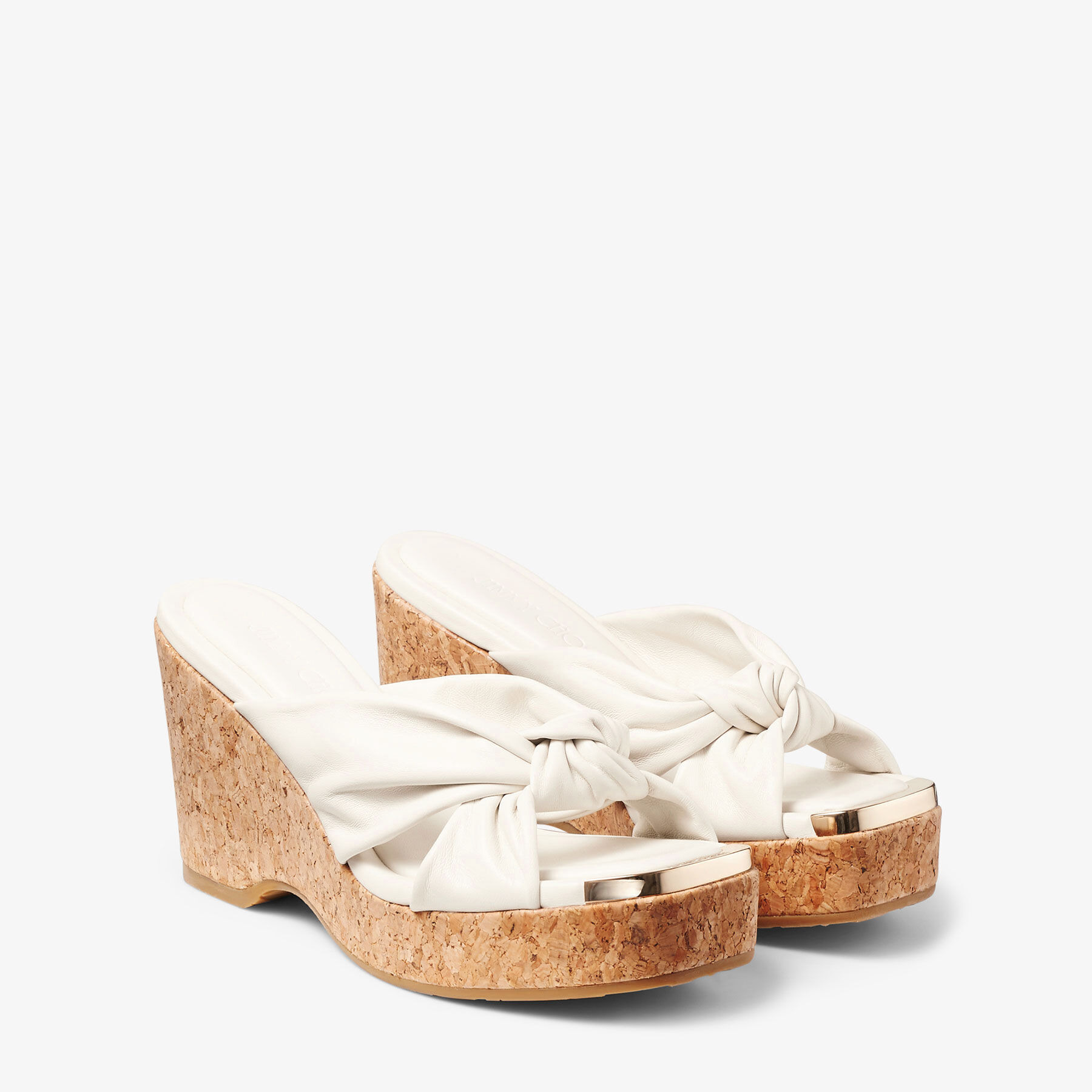 Avenue Wedge 110
Latte Nappa Leather Wedge Mules - 3