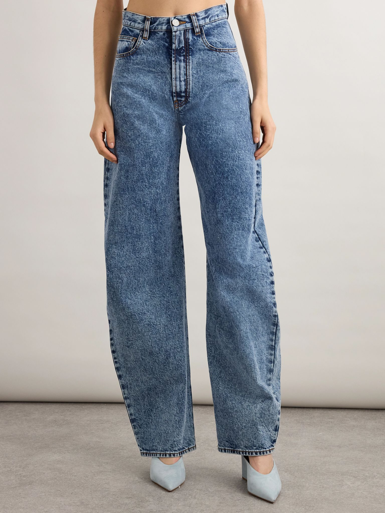 High-rise barrel-leg jeans Blue - 3