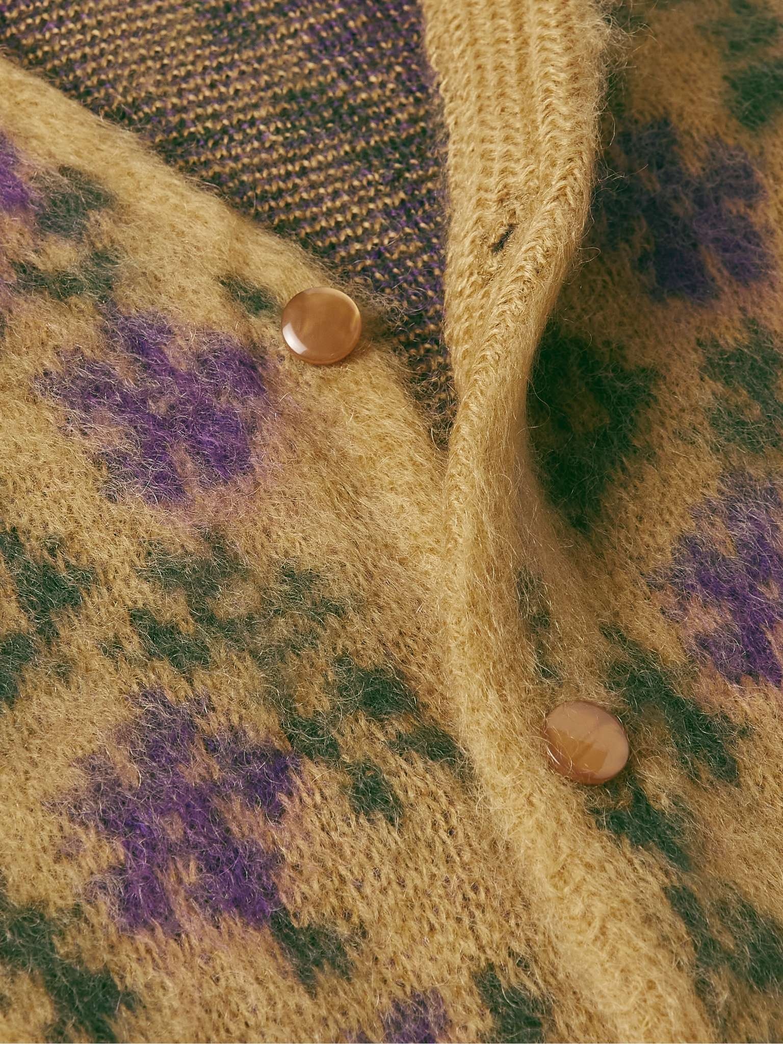 Jacquard-Knit Brushed Mohair-Blend Cardigan - 4