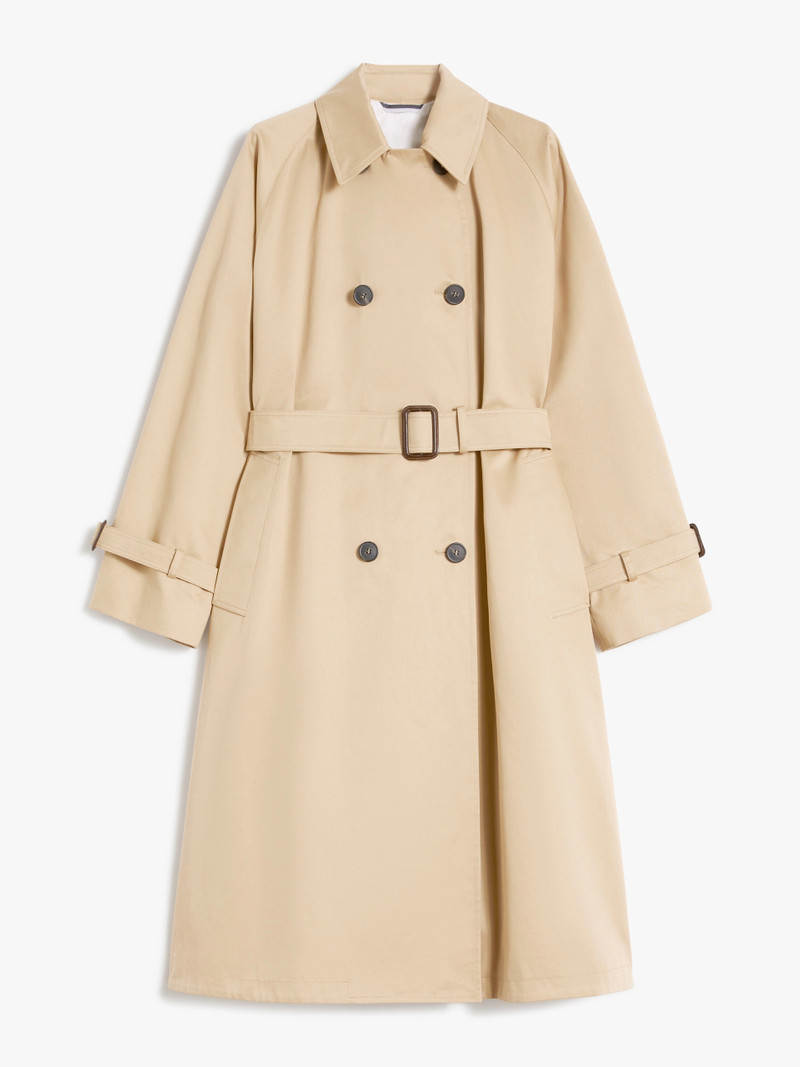 WKSNINFA Water-repellent gabardine trench coat with print - PLUM 1