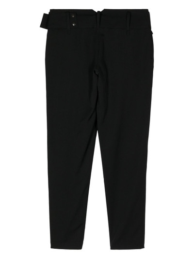 Yohji Yamamoto gabardine belted tapered trousers outlook