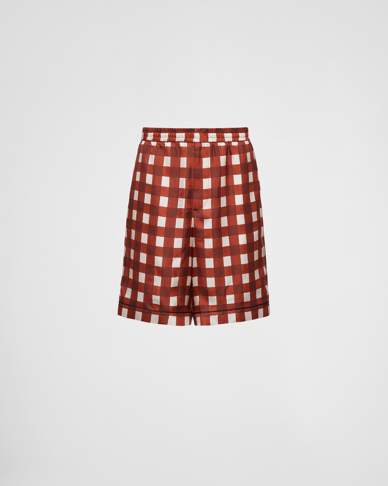 Printed silk Bermuda shorts 1