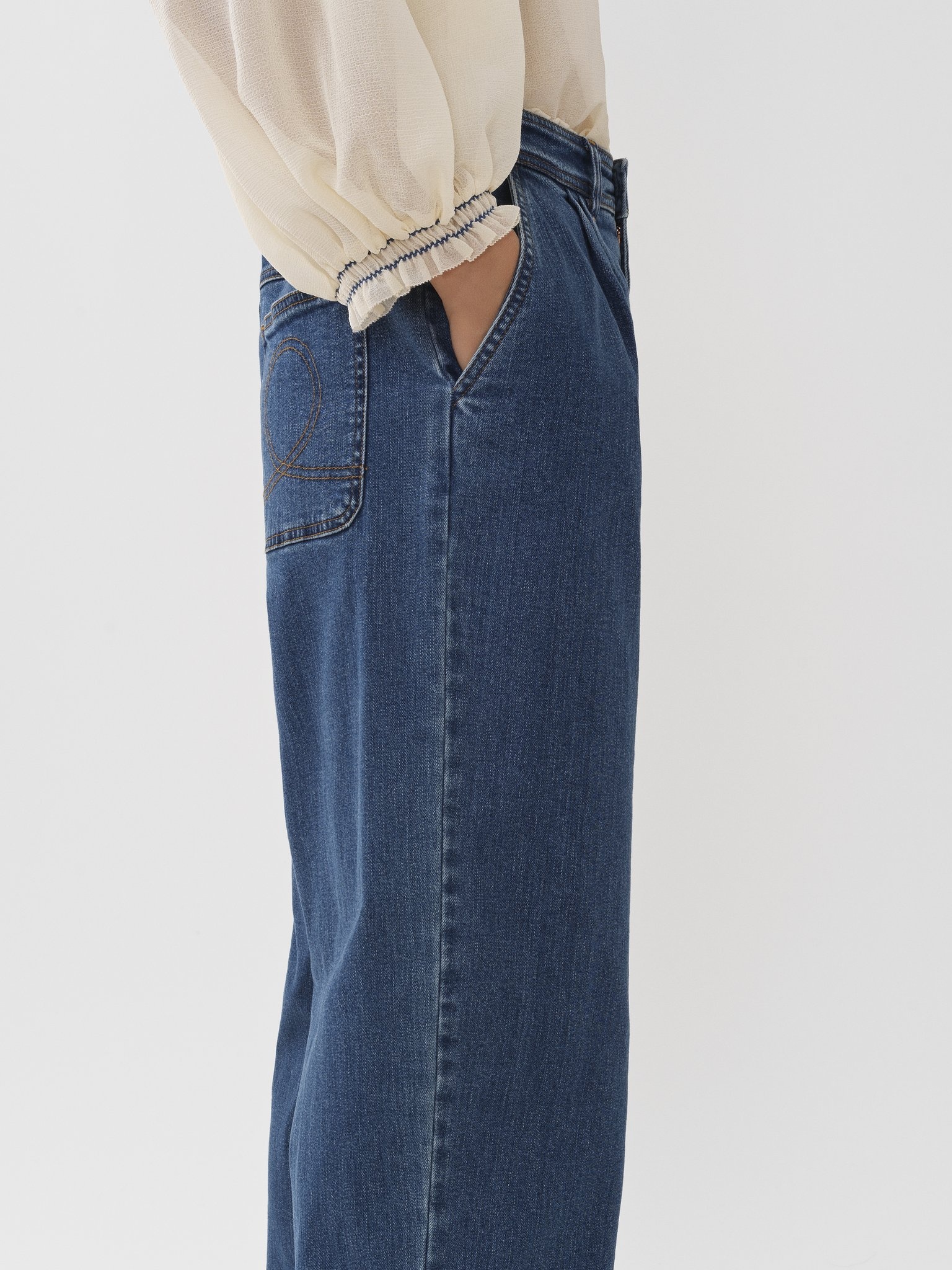 TAPERED DENIM PANTS - 6
