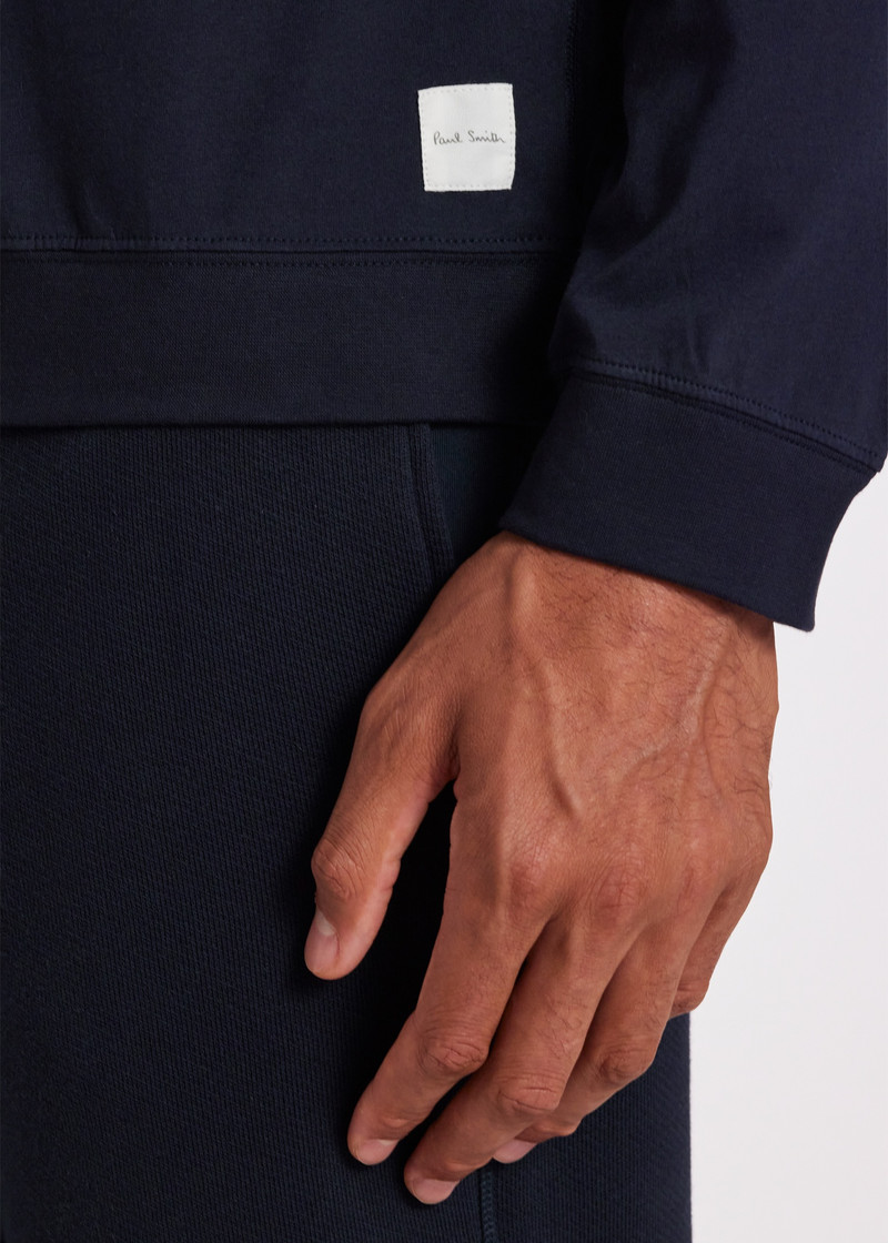 Navy Jersey Cotton Long-Sleeve Lounge Top 6