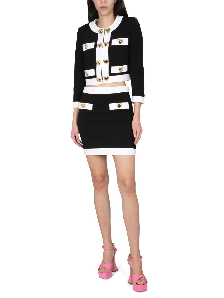 ジャケット Moschino Heart Buttons Crepe Jacket Moschino MOSCHINO HEART BUTTONS CREPE JACKET | baltini