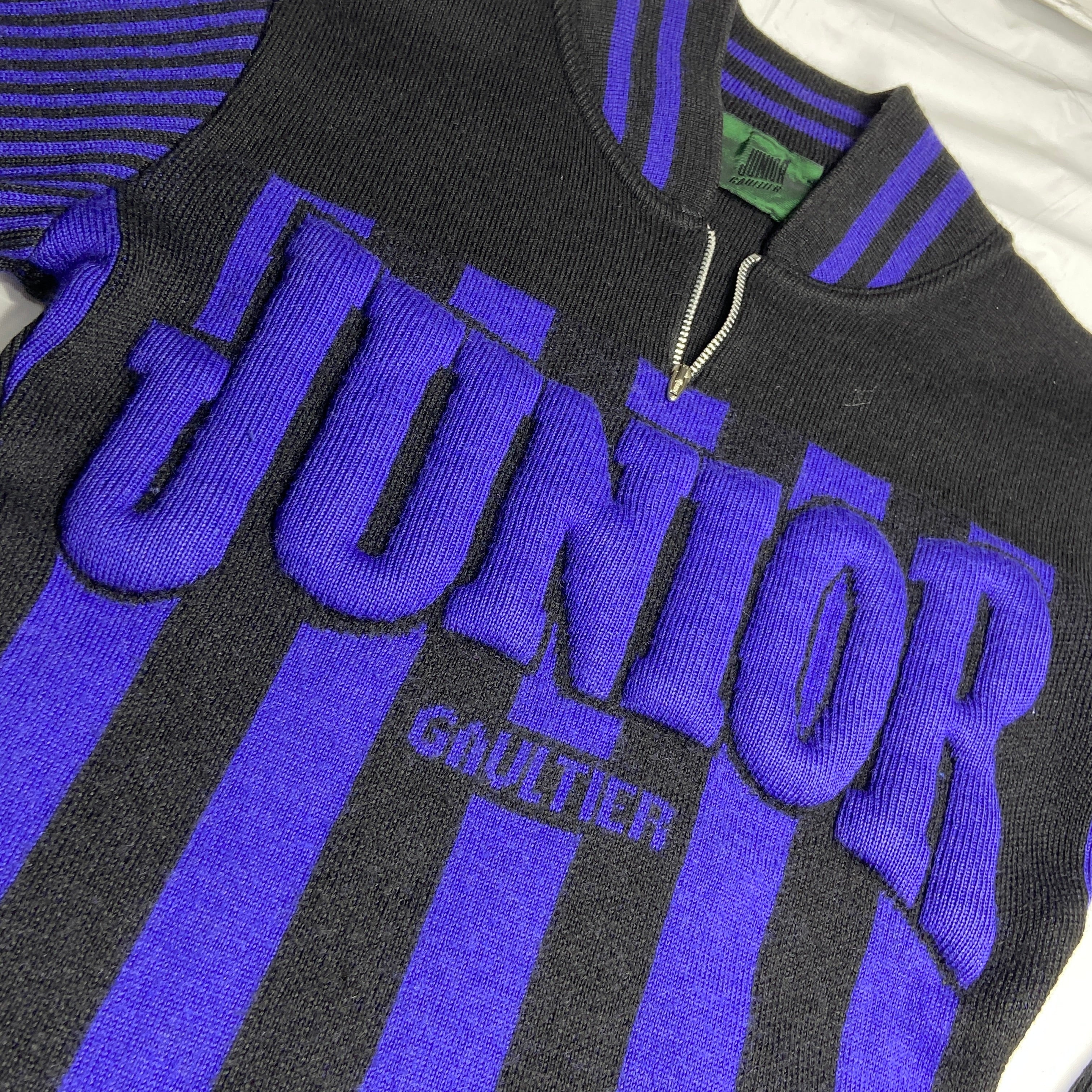 Jean paul gaultier fw92 junior gaultier 3d logo knit sweater - 7