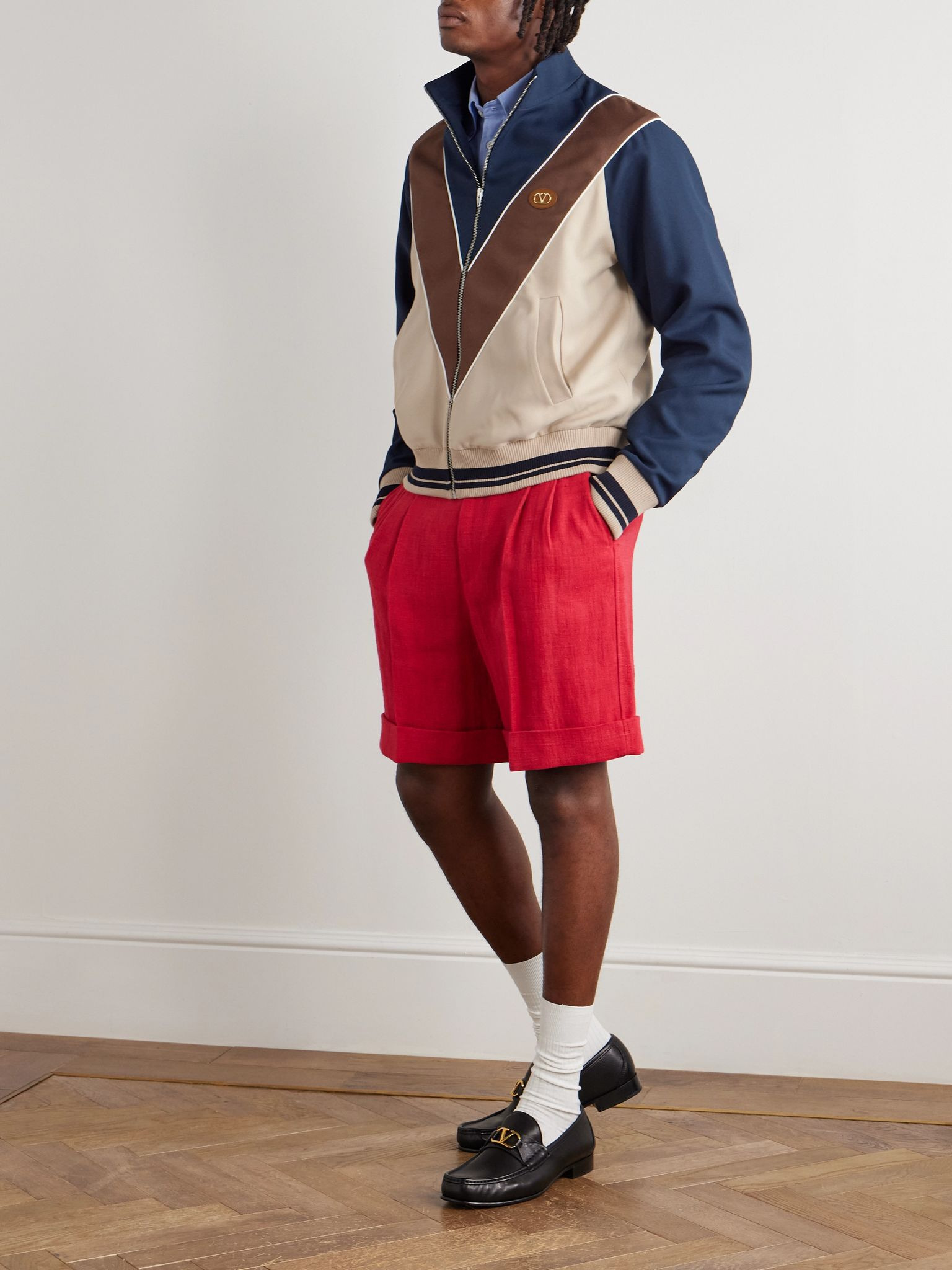 VLOGO Logo-Appliquéd Jersey Track Jacket Navy - 2