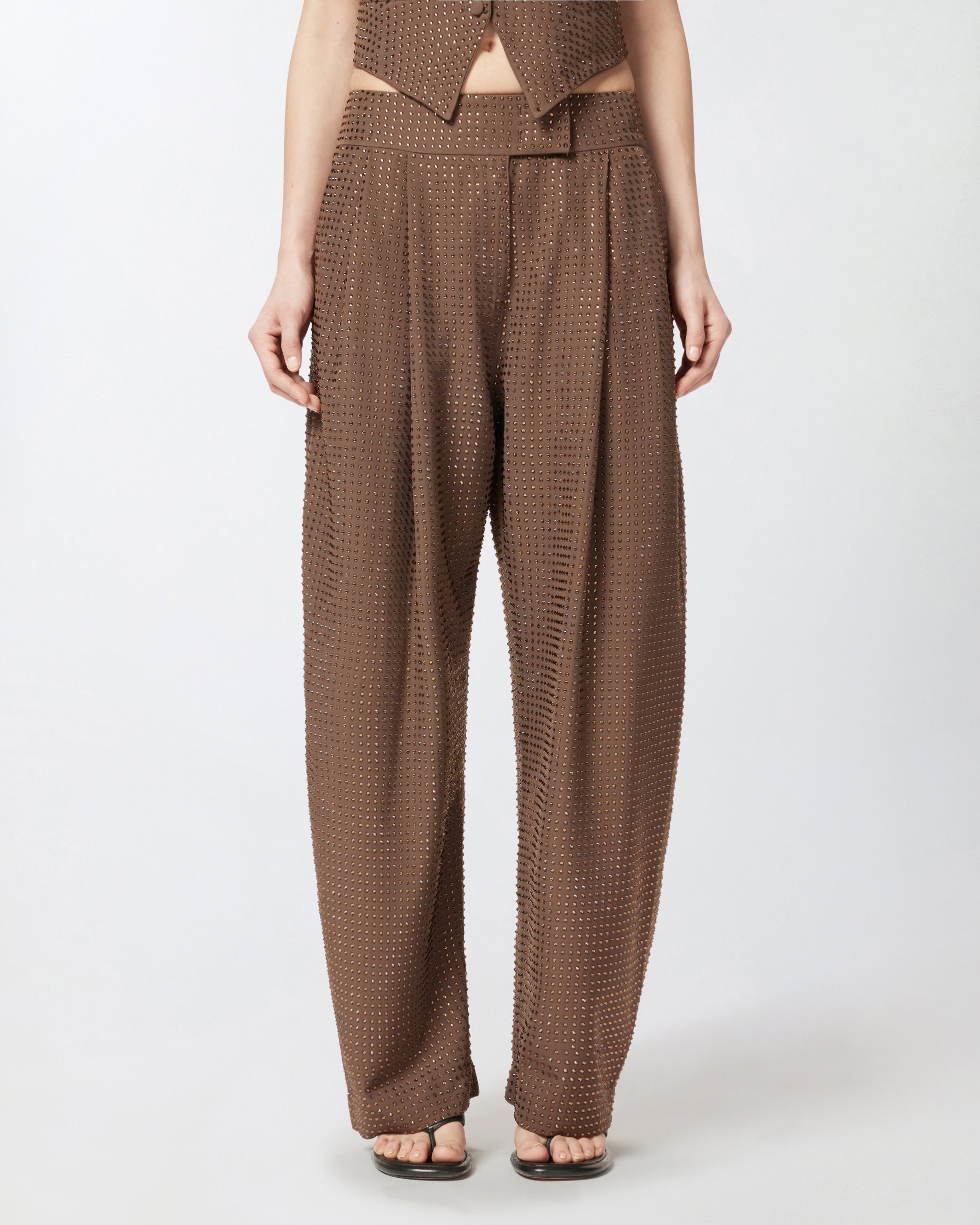 WIDE FULL RHINESTONE TROUSERS - 3