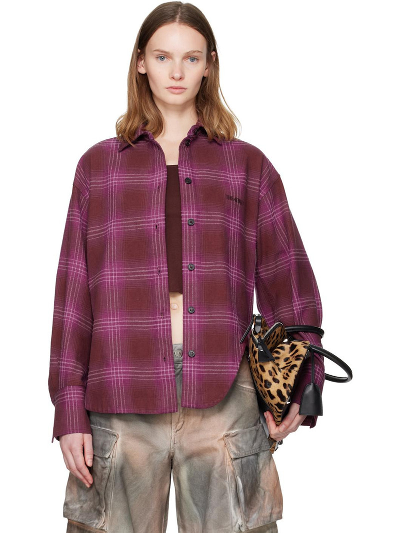 checked curved-hem shirt 1