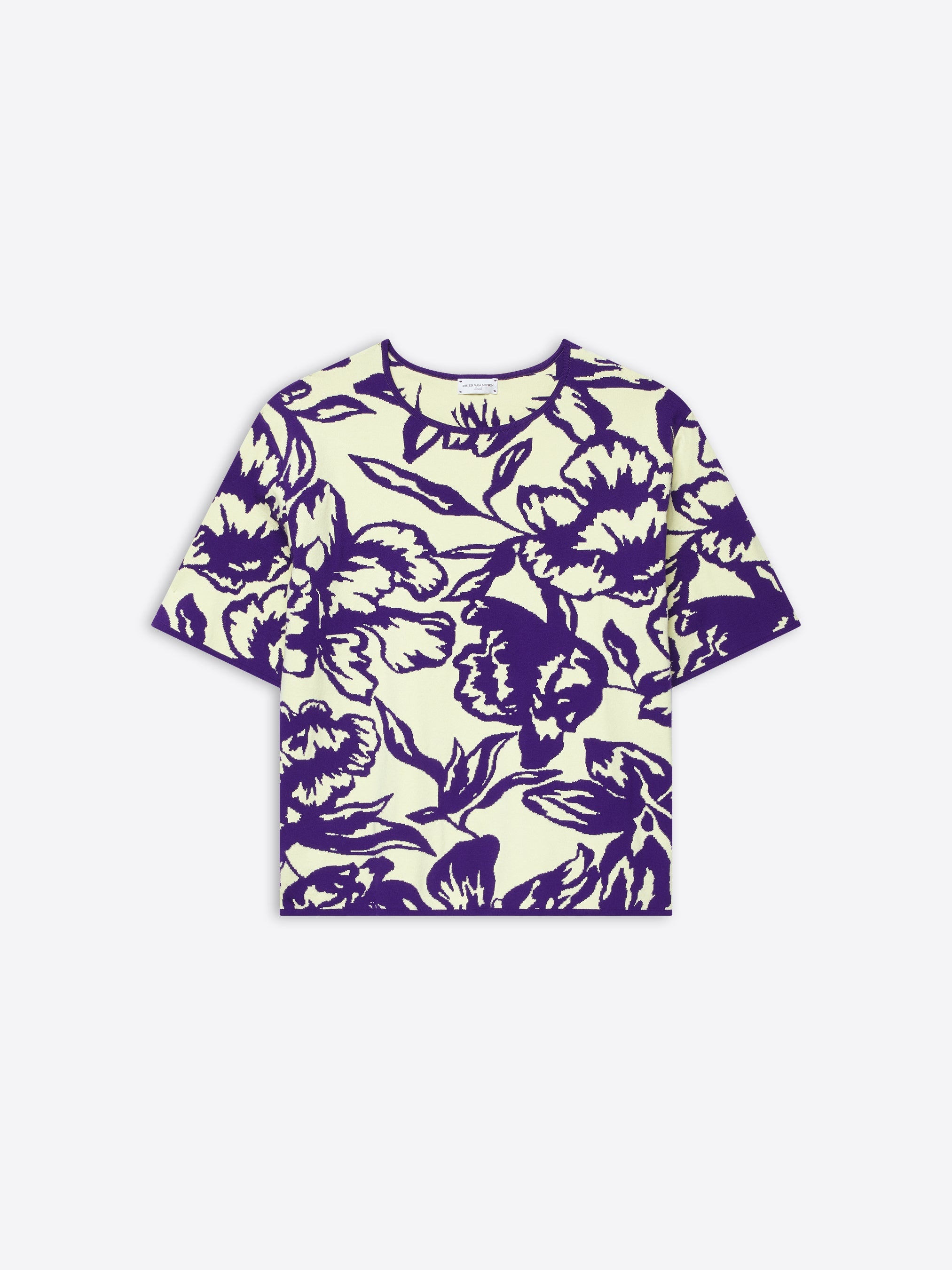 JAQUARD KNIT TEE - 1